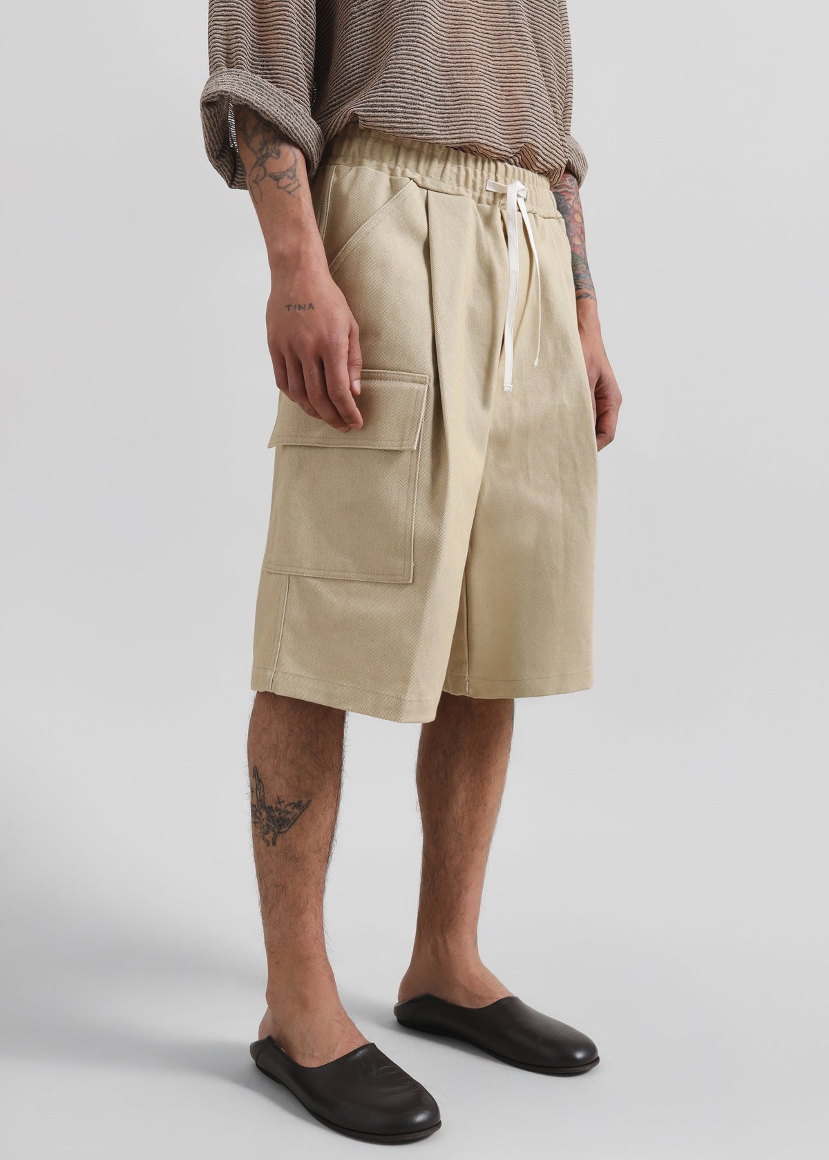 Dunwich Denim Bermuda Shorts - Beige – view 1 of 1
