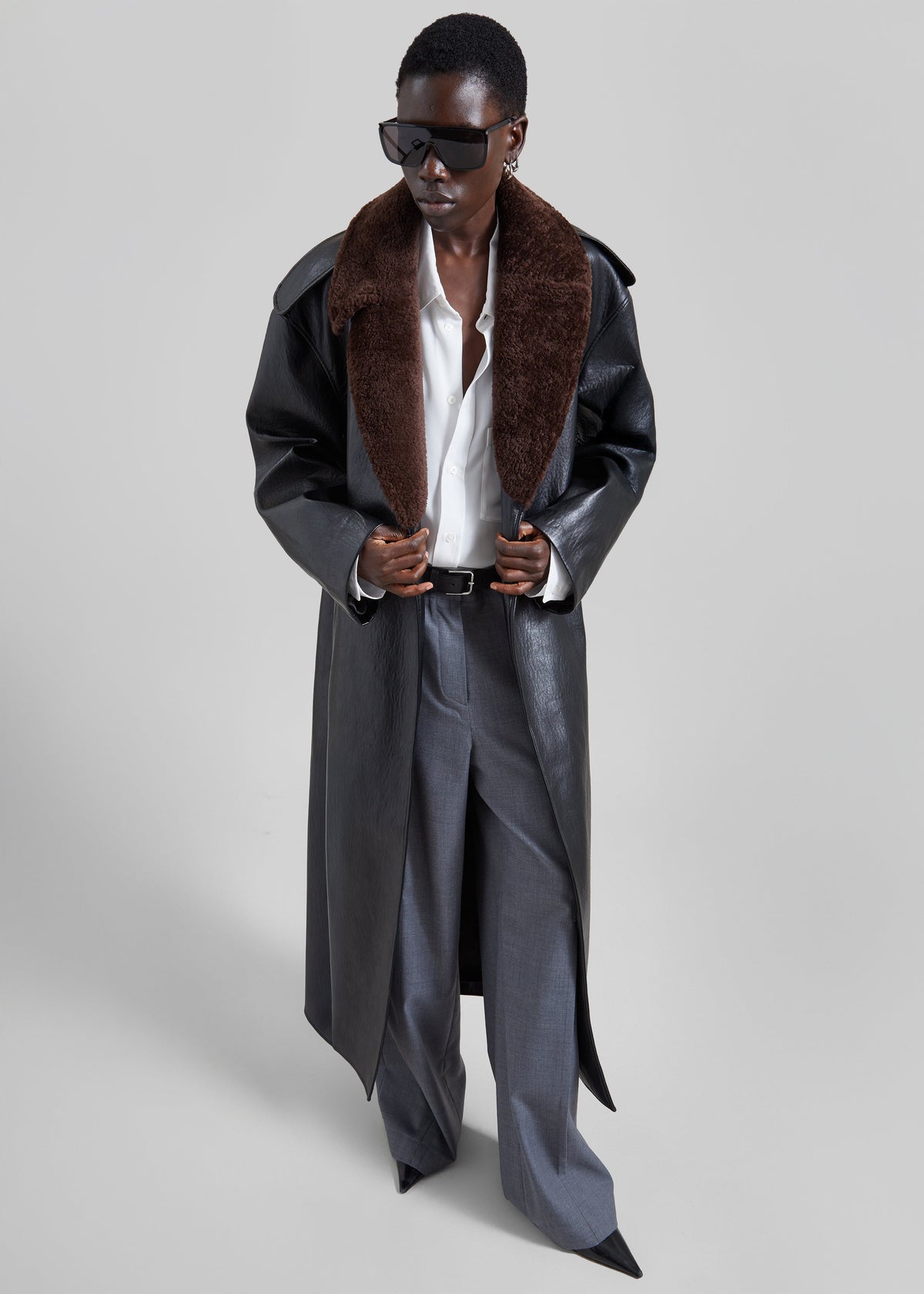 Edra Removable Collar Trench Coat - Black – view 6 of 8