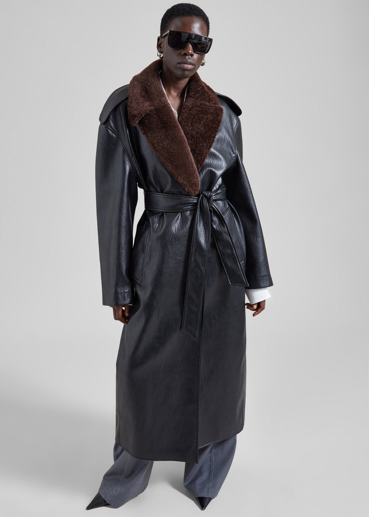 Edra Removable Collar Trench Coat - Black – view 4 of 8