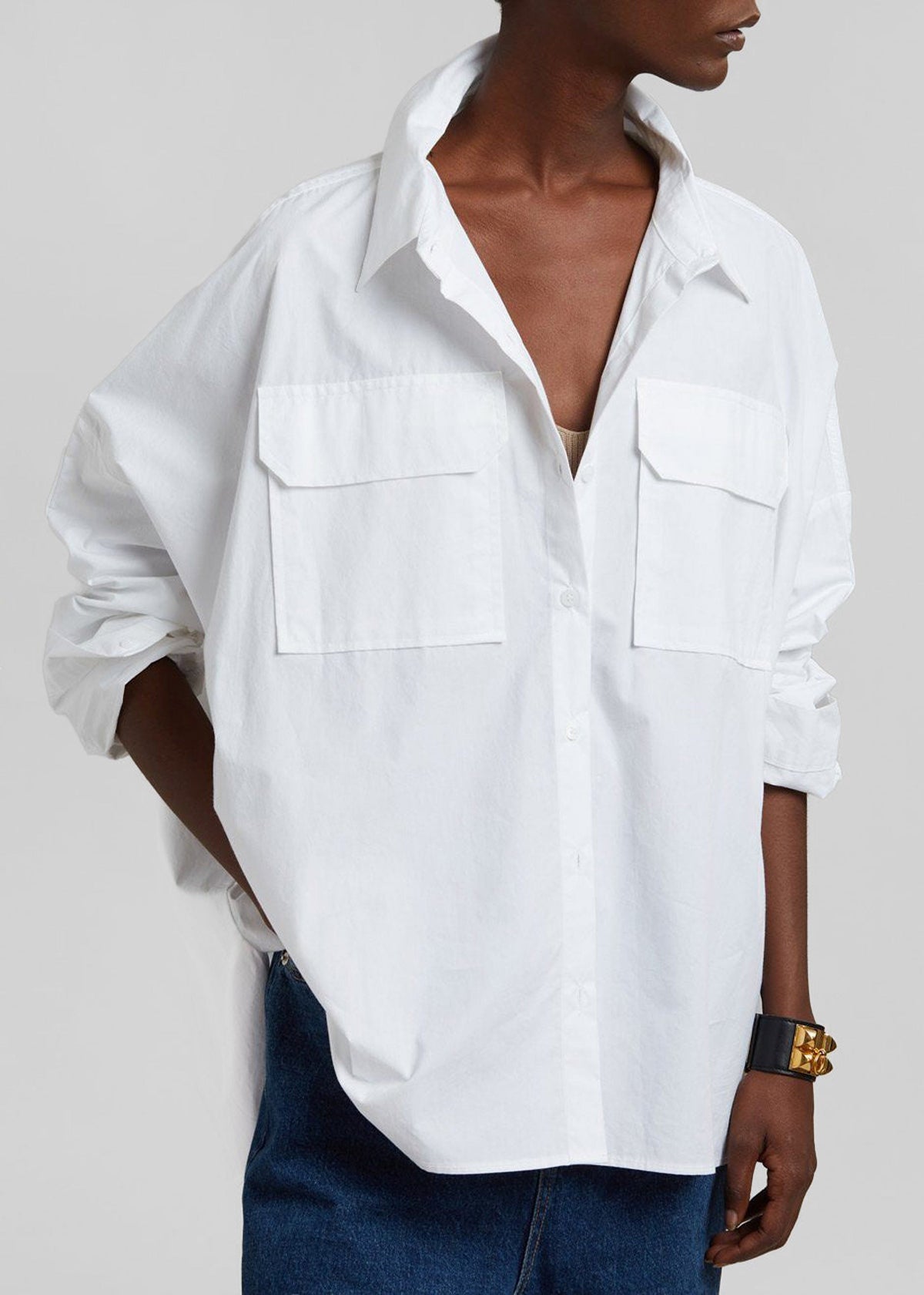 Elara Oversized Shirt - Optic White – view 5 of 8