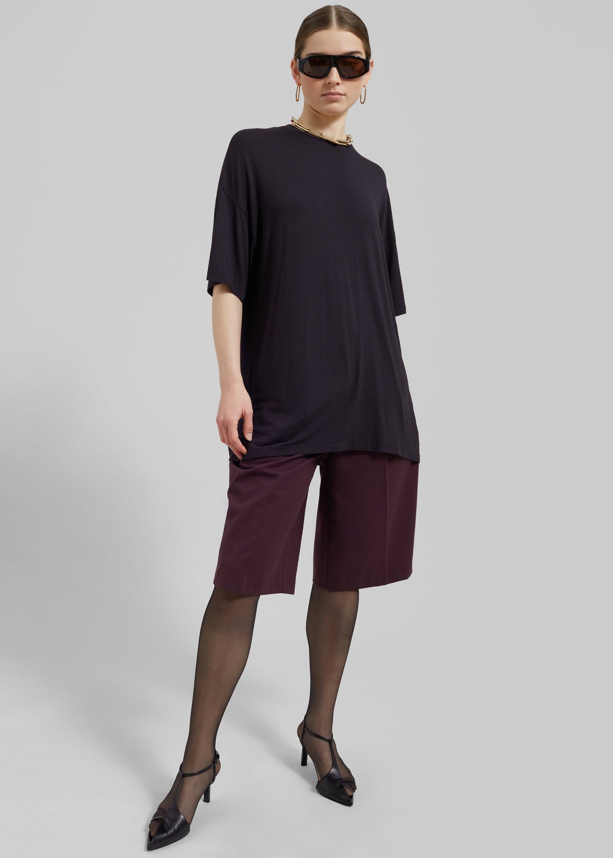 Ella Boxy Tee - Dark Plum – view 7 of 11
