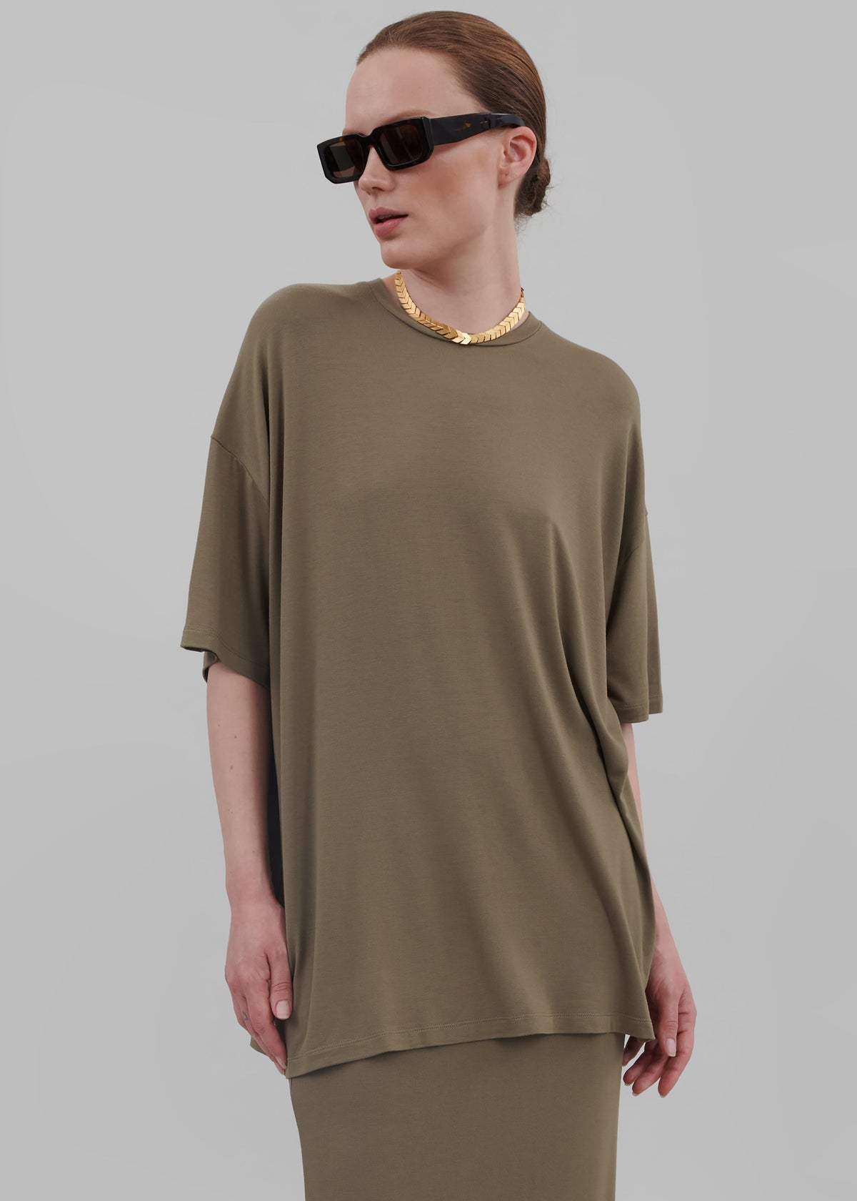 Ella Boxy Tee - Khaki Brown – view 8 of 11