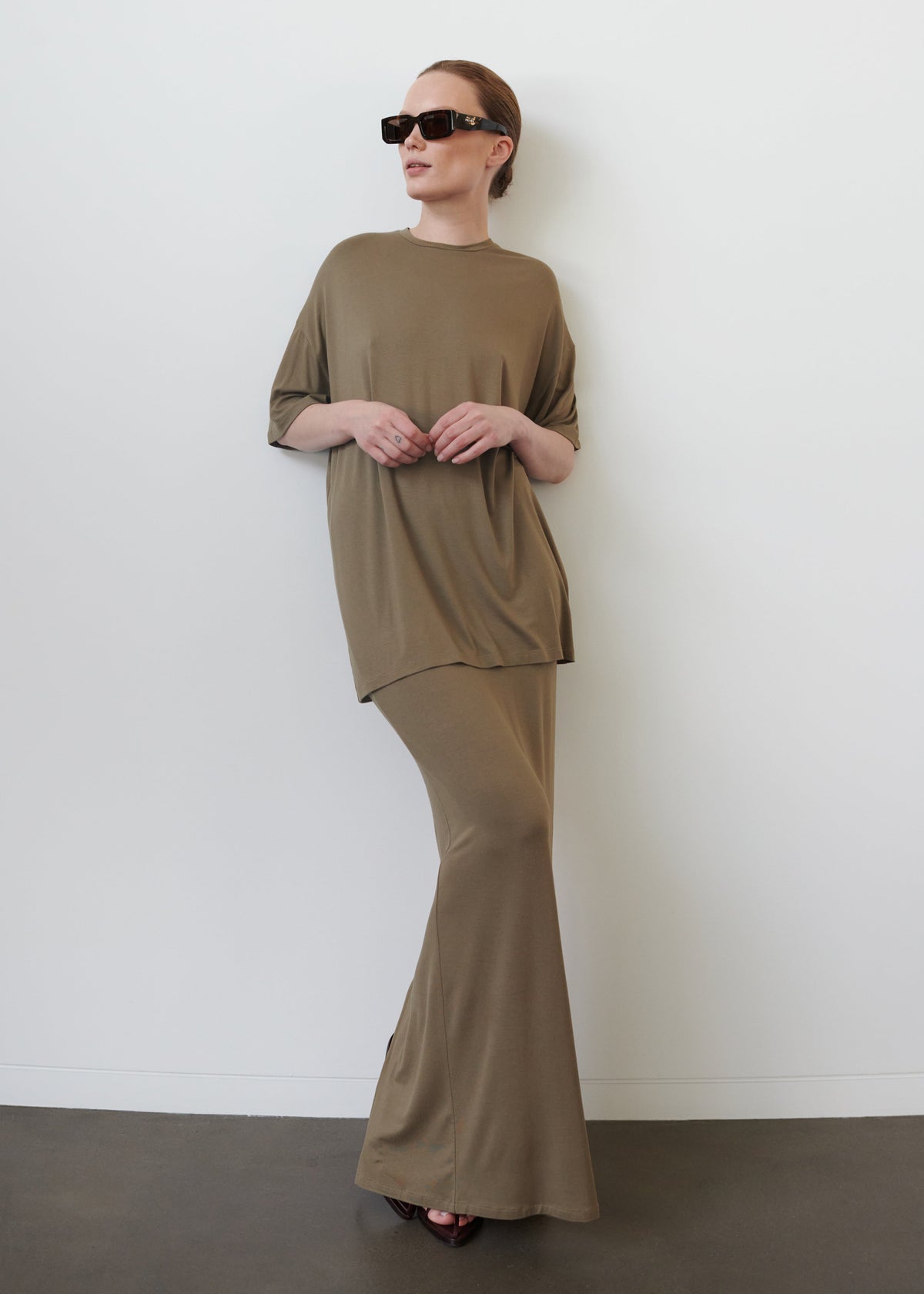 Ella Boxy Tee - Khaki Brown – view 1 of 11