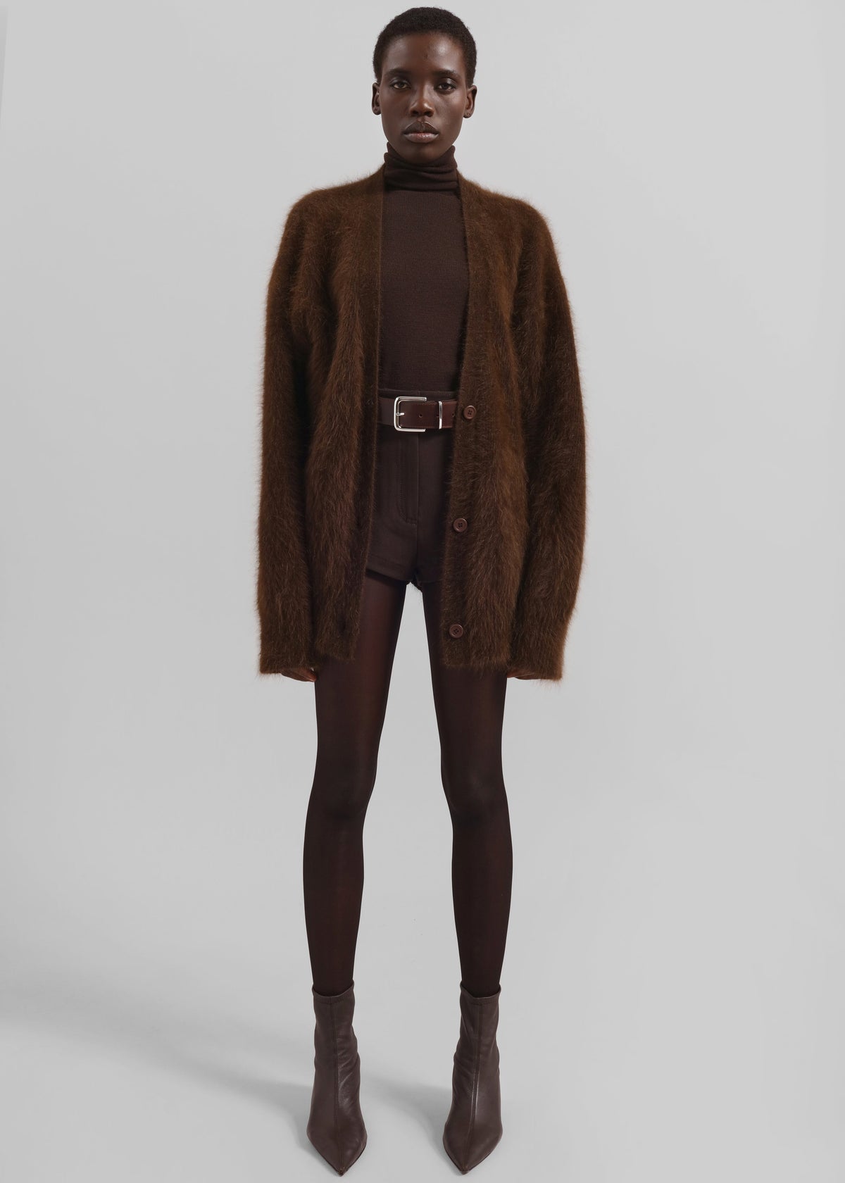 Elland Oversized Alpaca Cardigan - Olive Brown – view 4 of 6