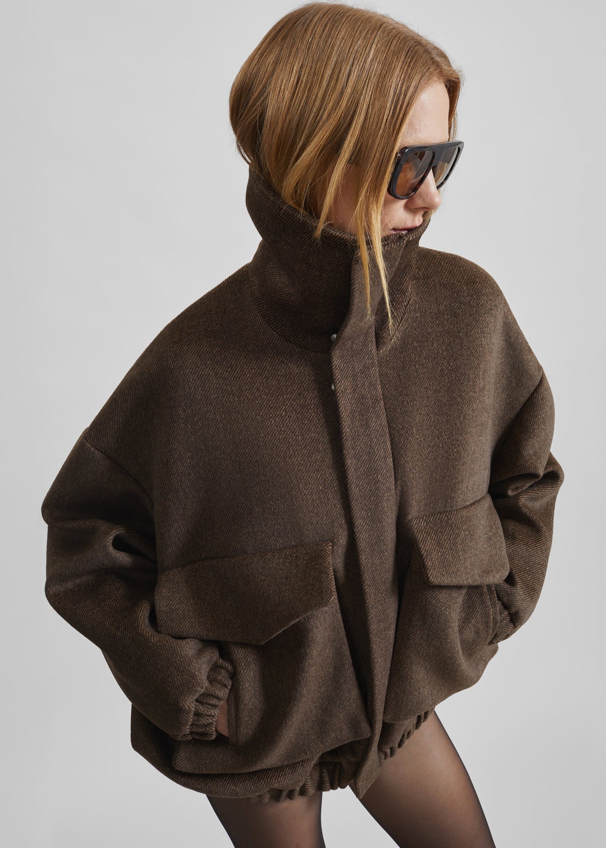 Elle Aviator Jacket - Brown Melange – view 7 of 9