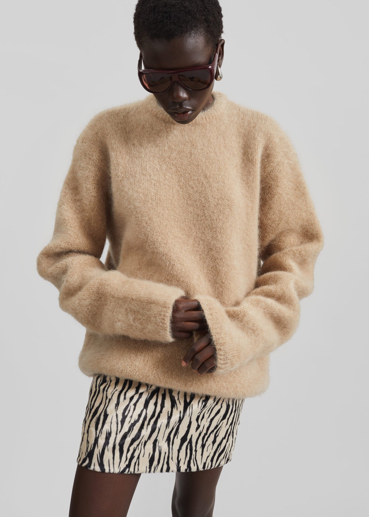Ellery Mohair Crewneck Sweater - Beige – view 4 of 9