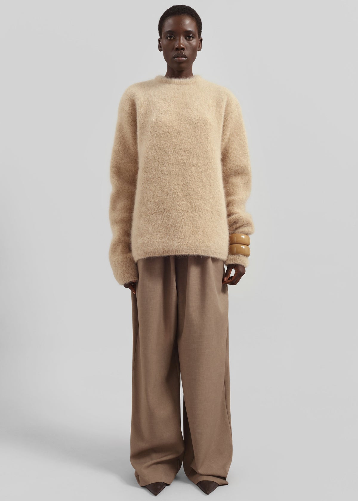 Ellery Mohair Crewneck Sweater - Beige – view 5 of 9