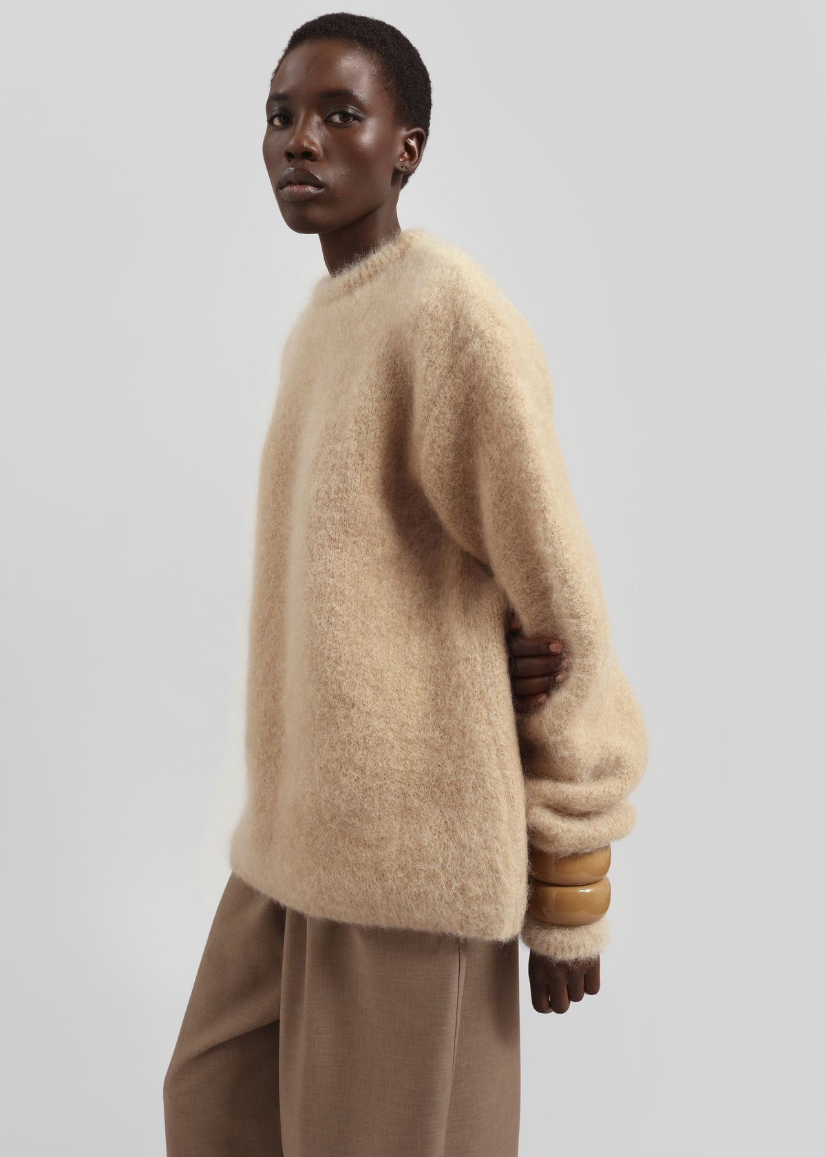 Ellery Mohair Crewneck Sweater - Beige – view 7 of 9