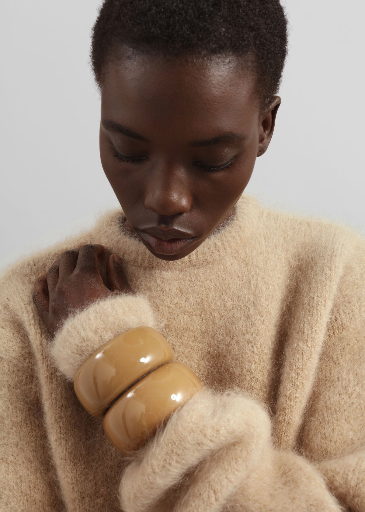 Ellery Mohair Crewneck Sweater - Beige – view 3 of 9