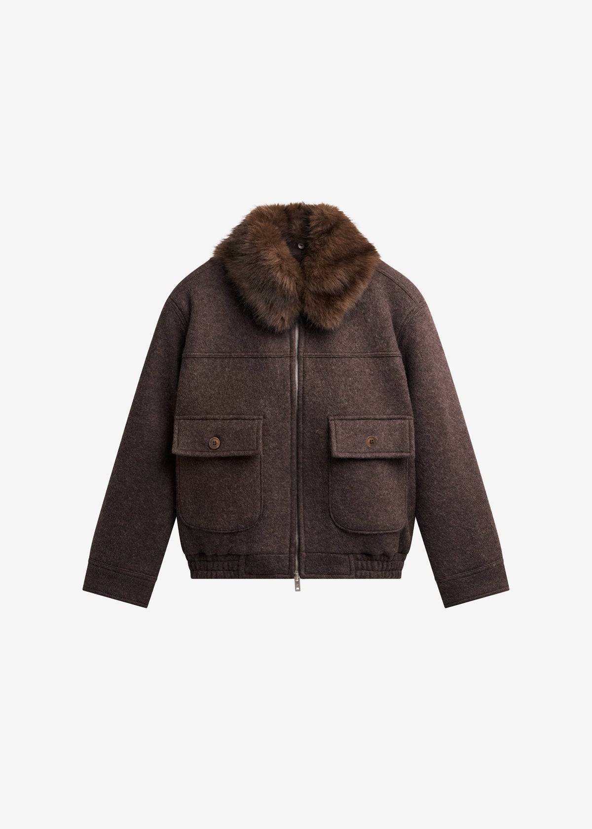 Elmont Brushed Wool Quilted Jacket - Brown – view 8 of 8