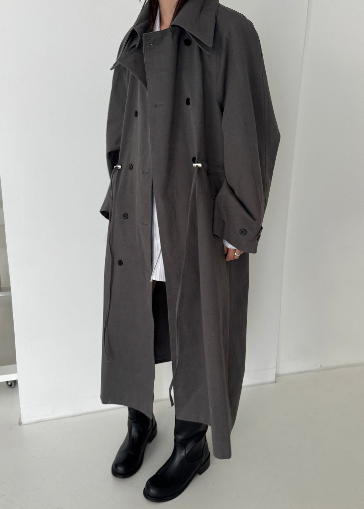 Elrod Drawstring Trench - Grey – view 2 of 9