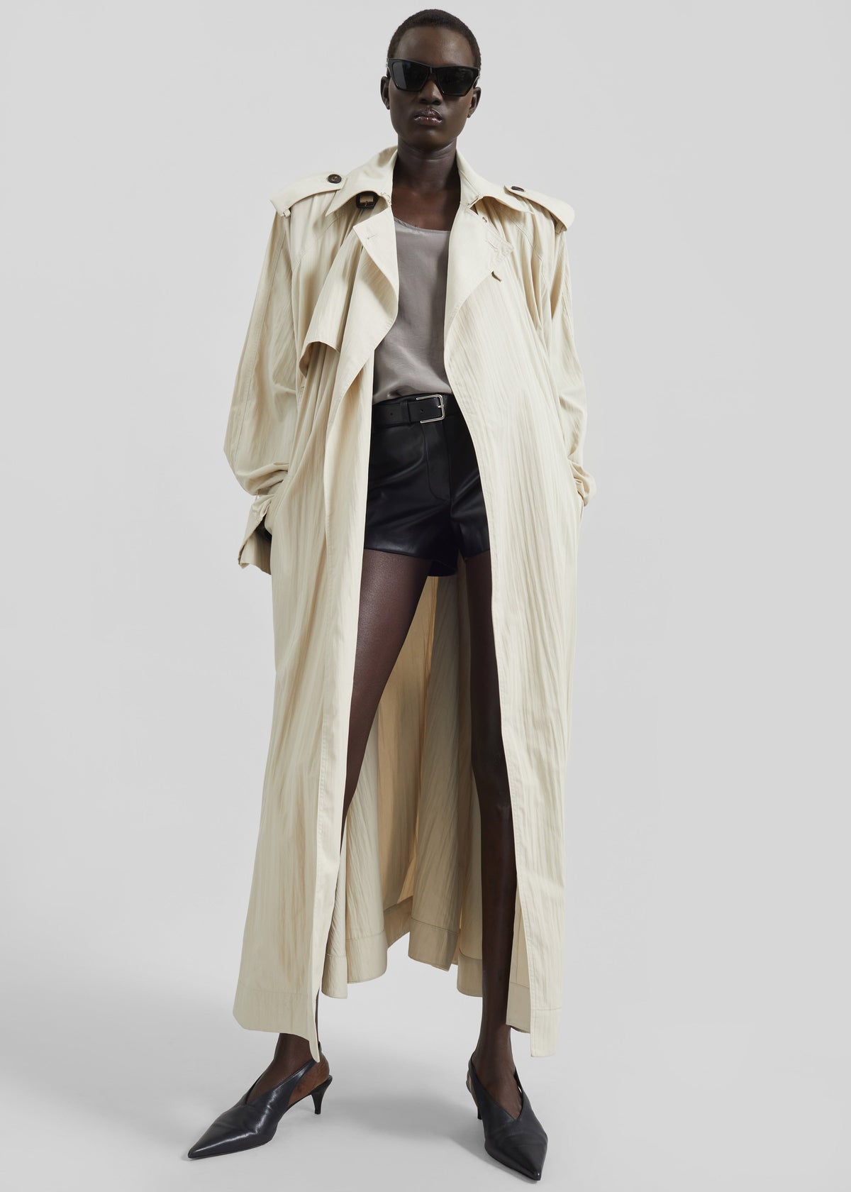 Elsdon Fluid Long Trench - Light Beige – view 7 of 11