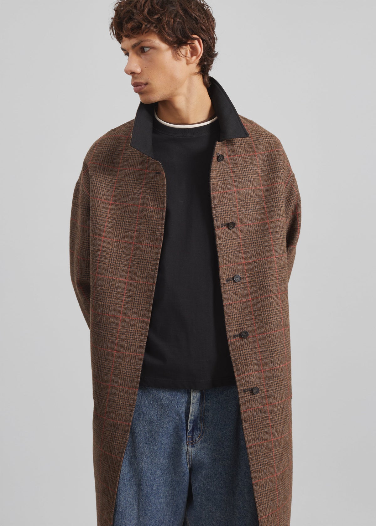 Elton Reversible Car Coat - Brown Glen Plaid – view 9 of 15