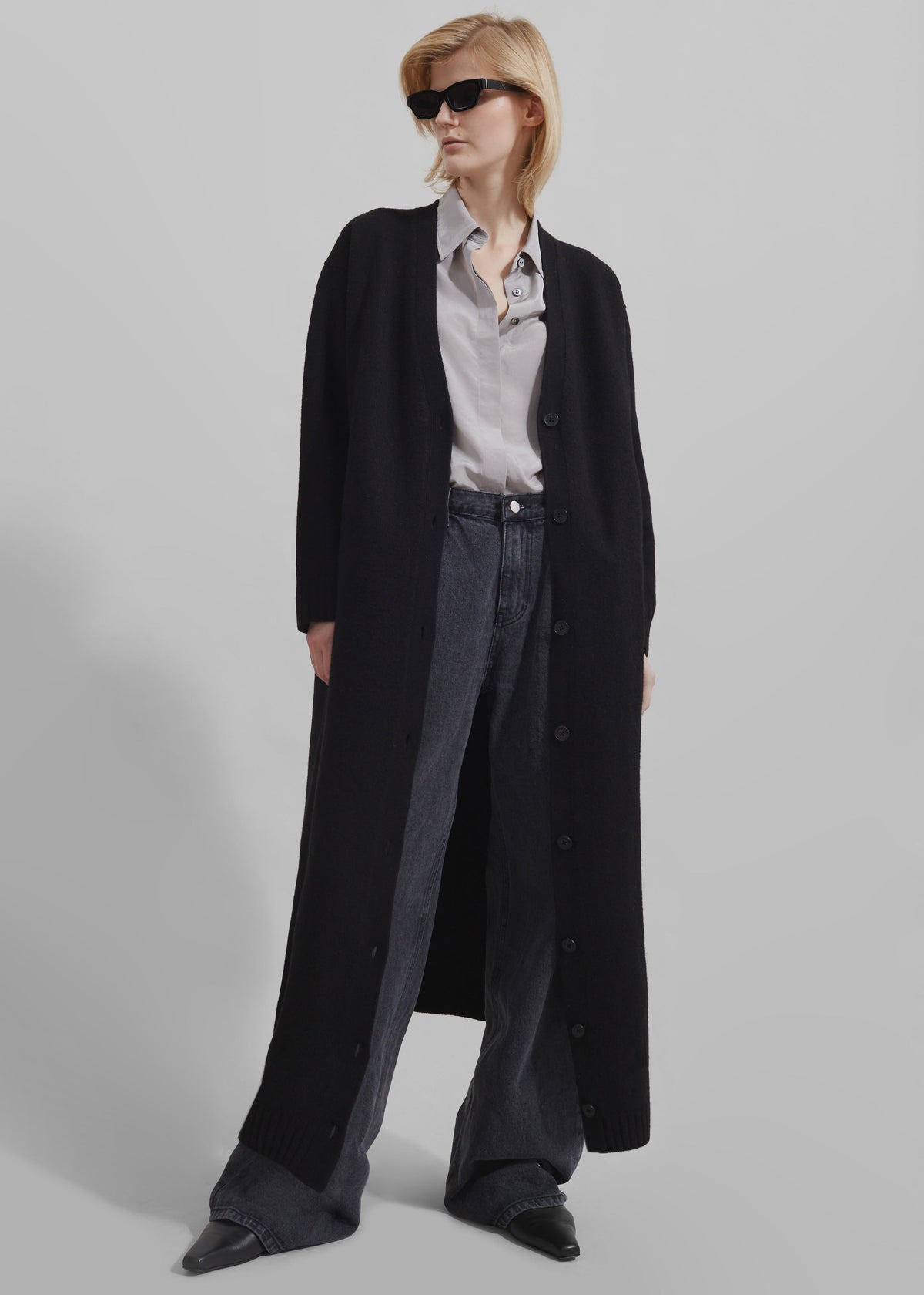 Emi Long Knit Cardigan - Black – view 5 of 8