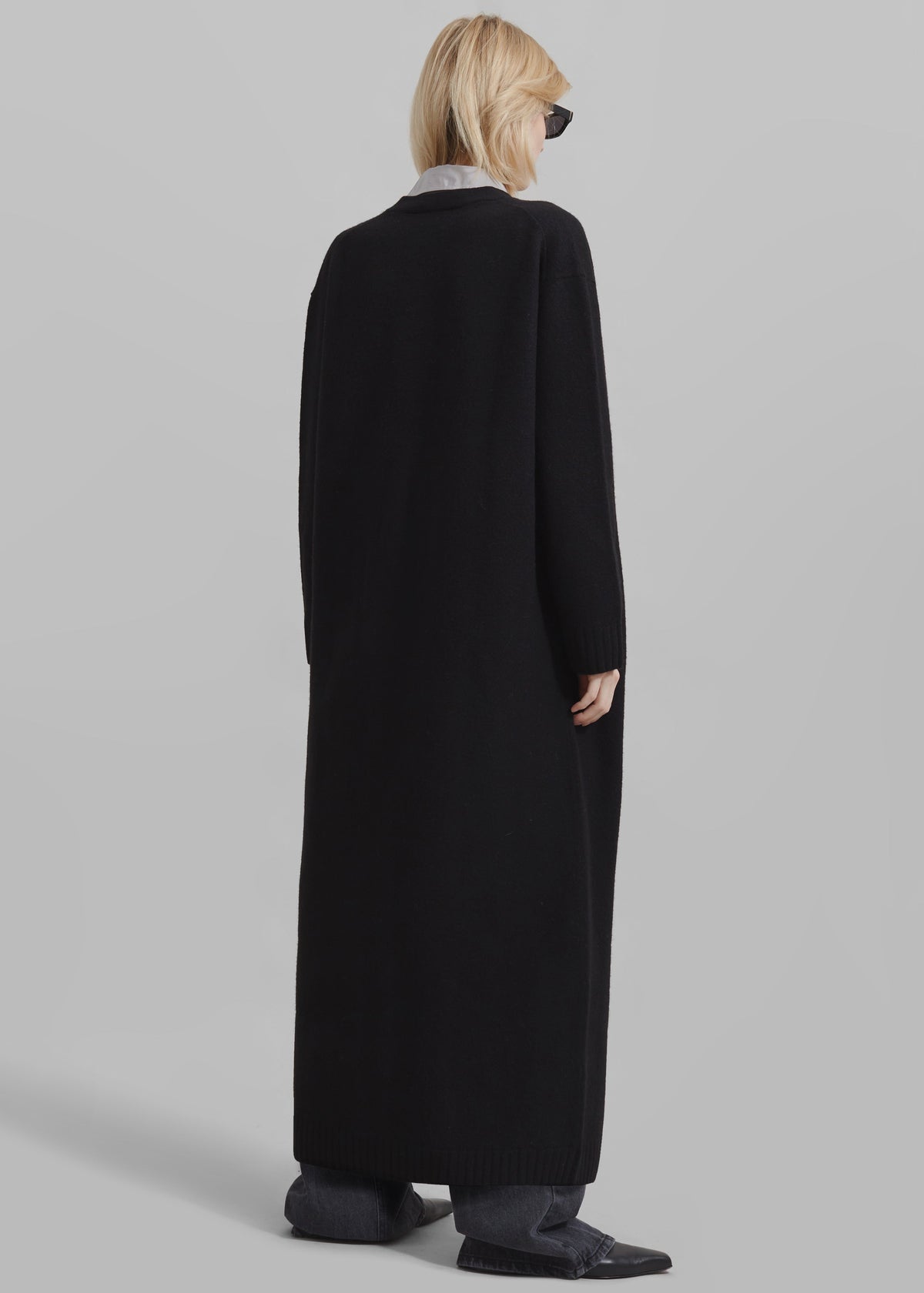 Emi Long Knit Cardigan - Black – view 7 of 8
