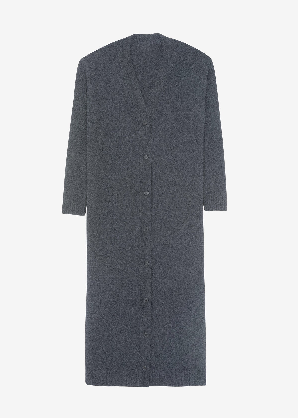Emi Long Knit Cardigan - Dark Grey Melange – view 10 of 10