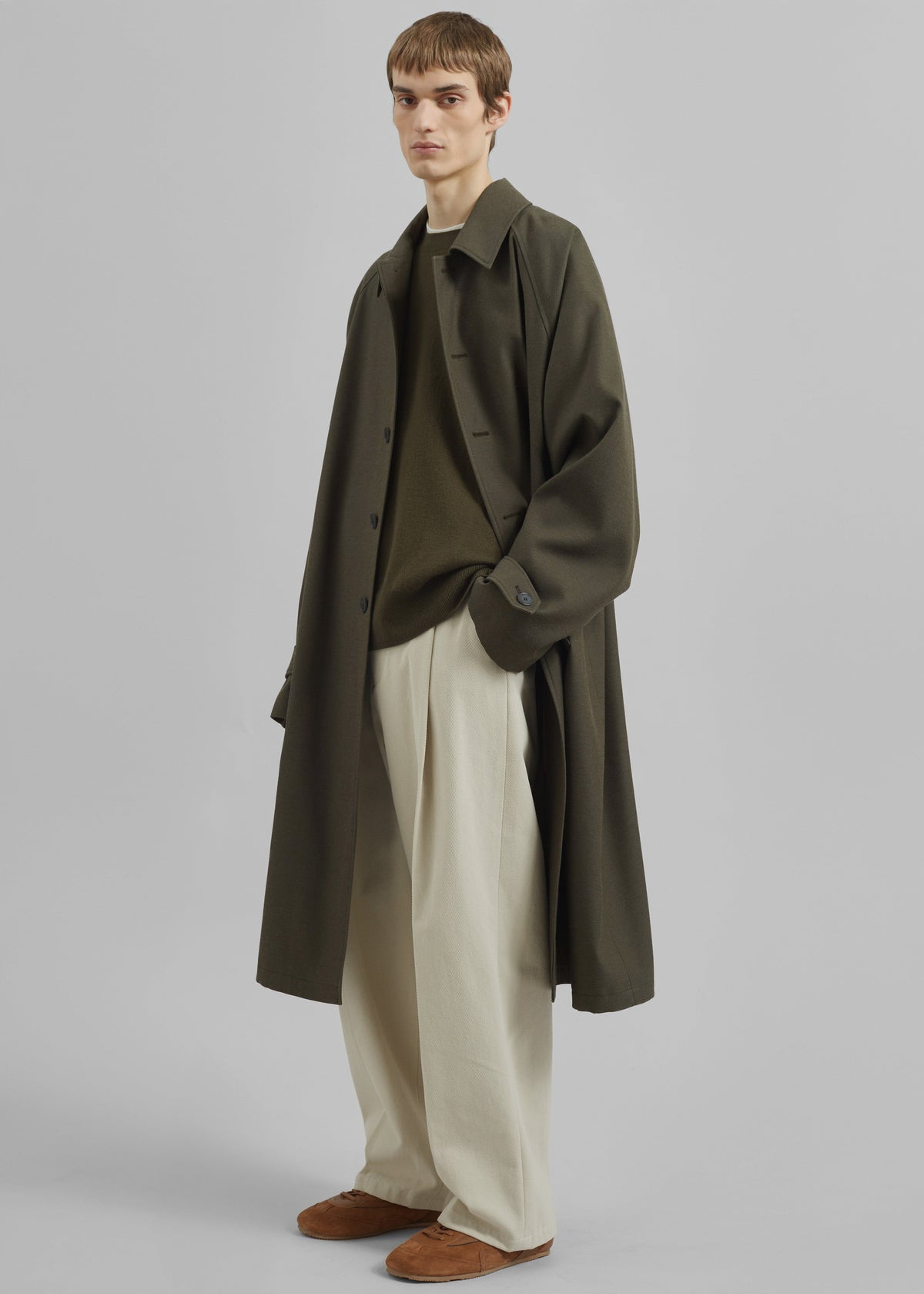 Emil Wool-Blend Trench - Army Green – view 1 of 9