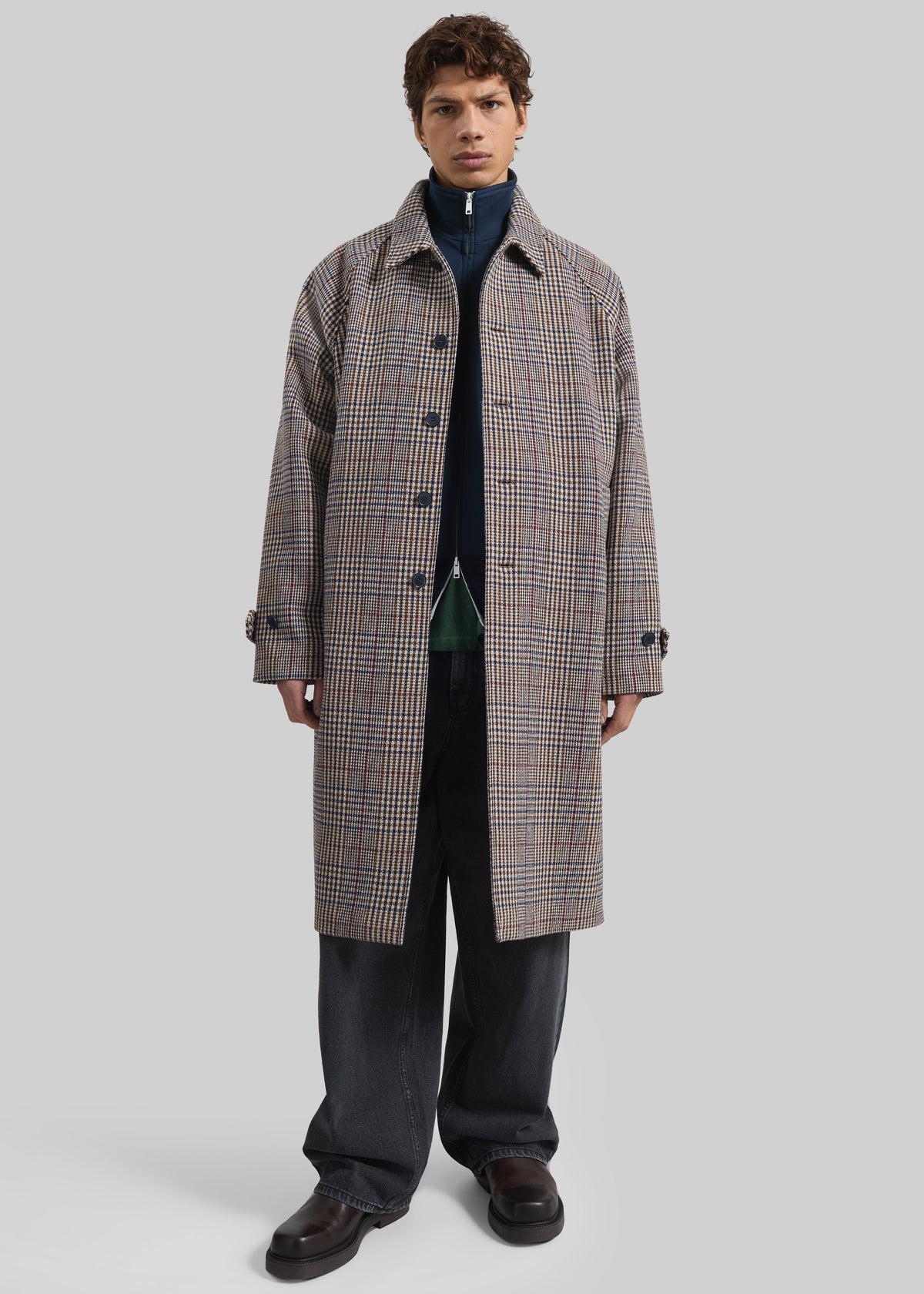 Emil Wool Trench - Beige Glen Plaid – view 1 of 11
