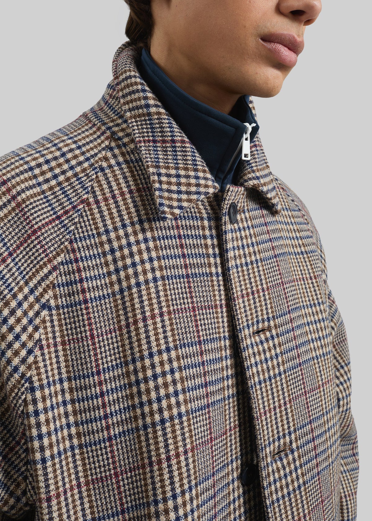 Emil Wool Trench - Beige Glen Plaid – view 2 of 11