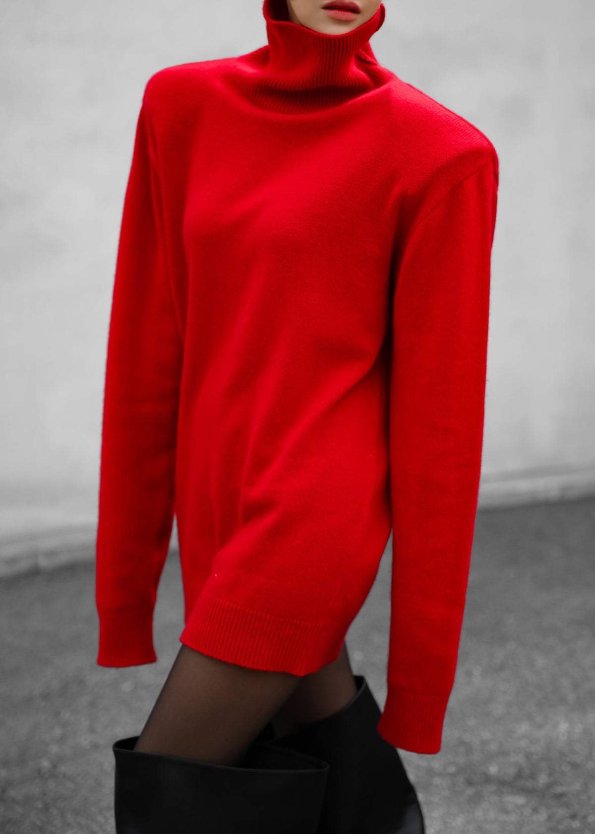 Emilia Mini Padded Sweater Dress - Red – view 4 of 7