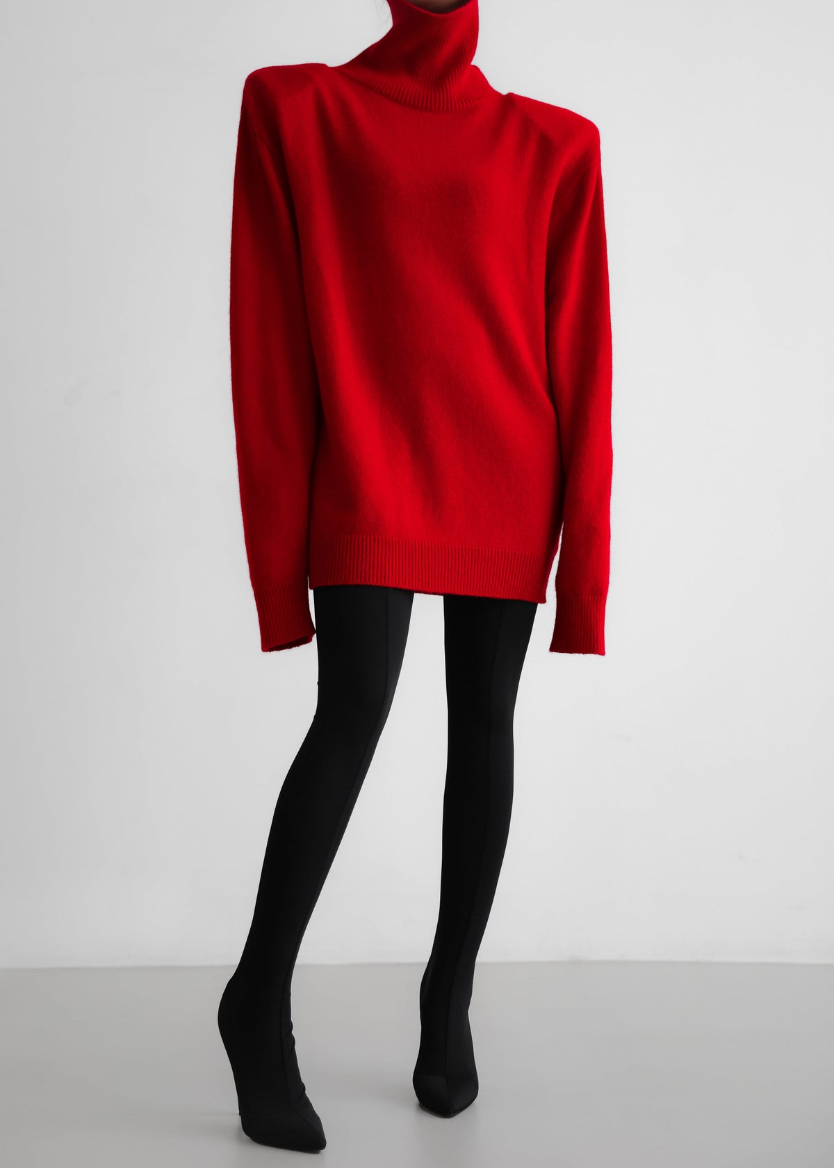 Emilia Mini Padded Sweater Dress - Red – view 1 of 7