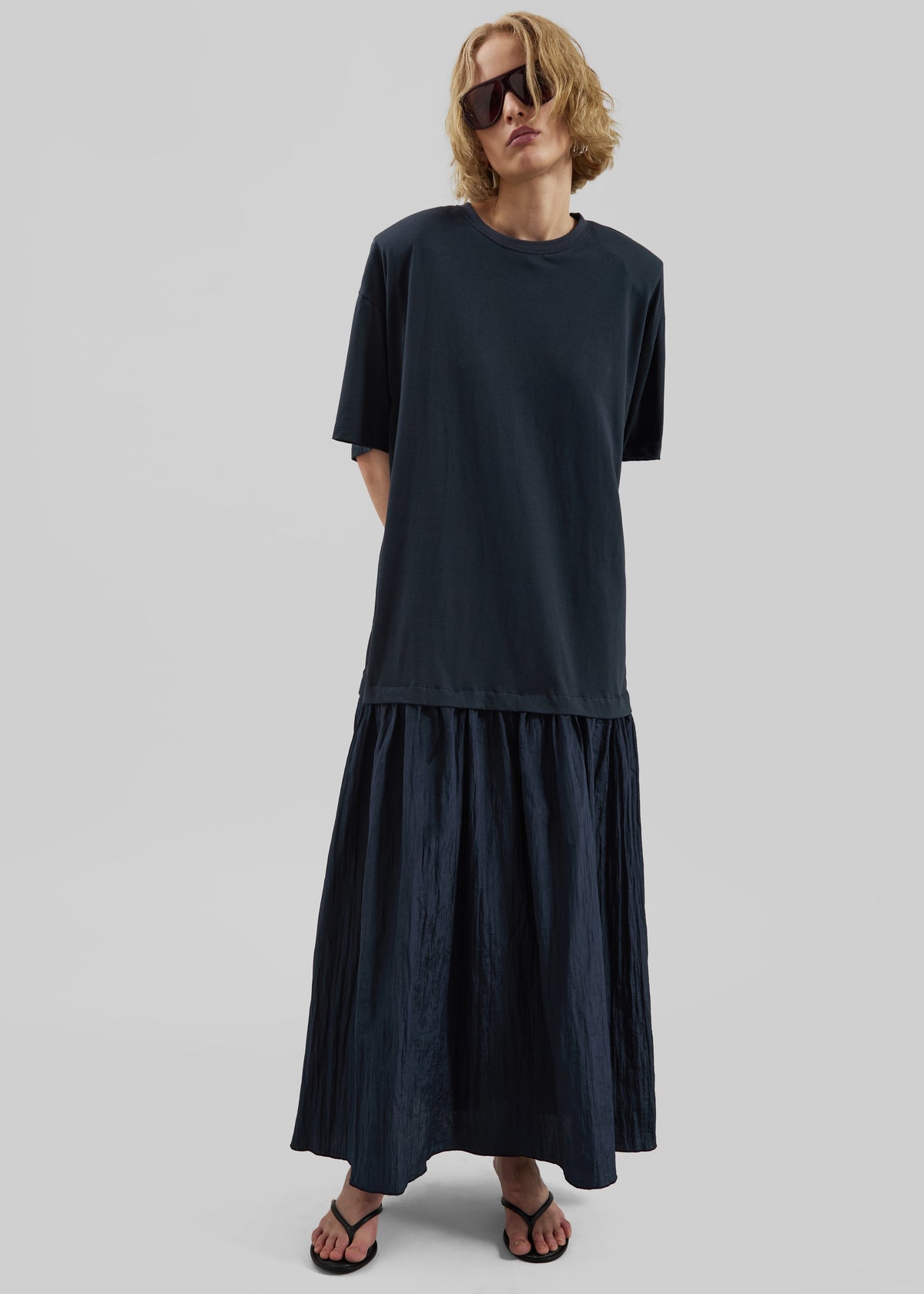 Endell Drop-Waist T-Shirt Dress - Navy – view 3 of 9