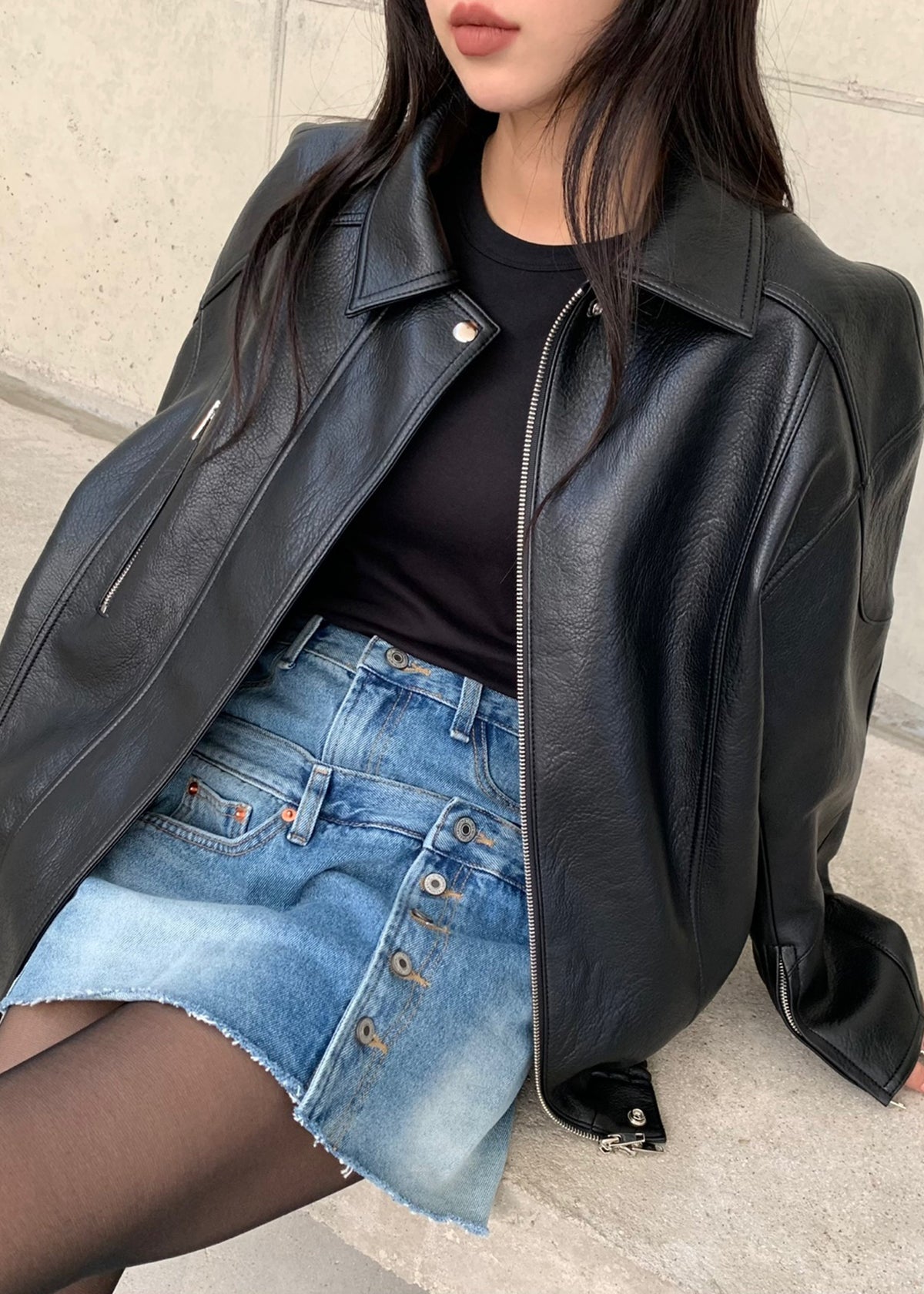 Enora Faux Leather Jacket - Black – view 5 of 9