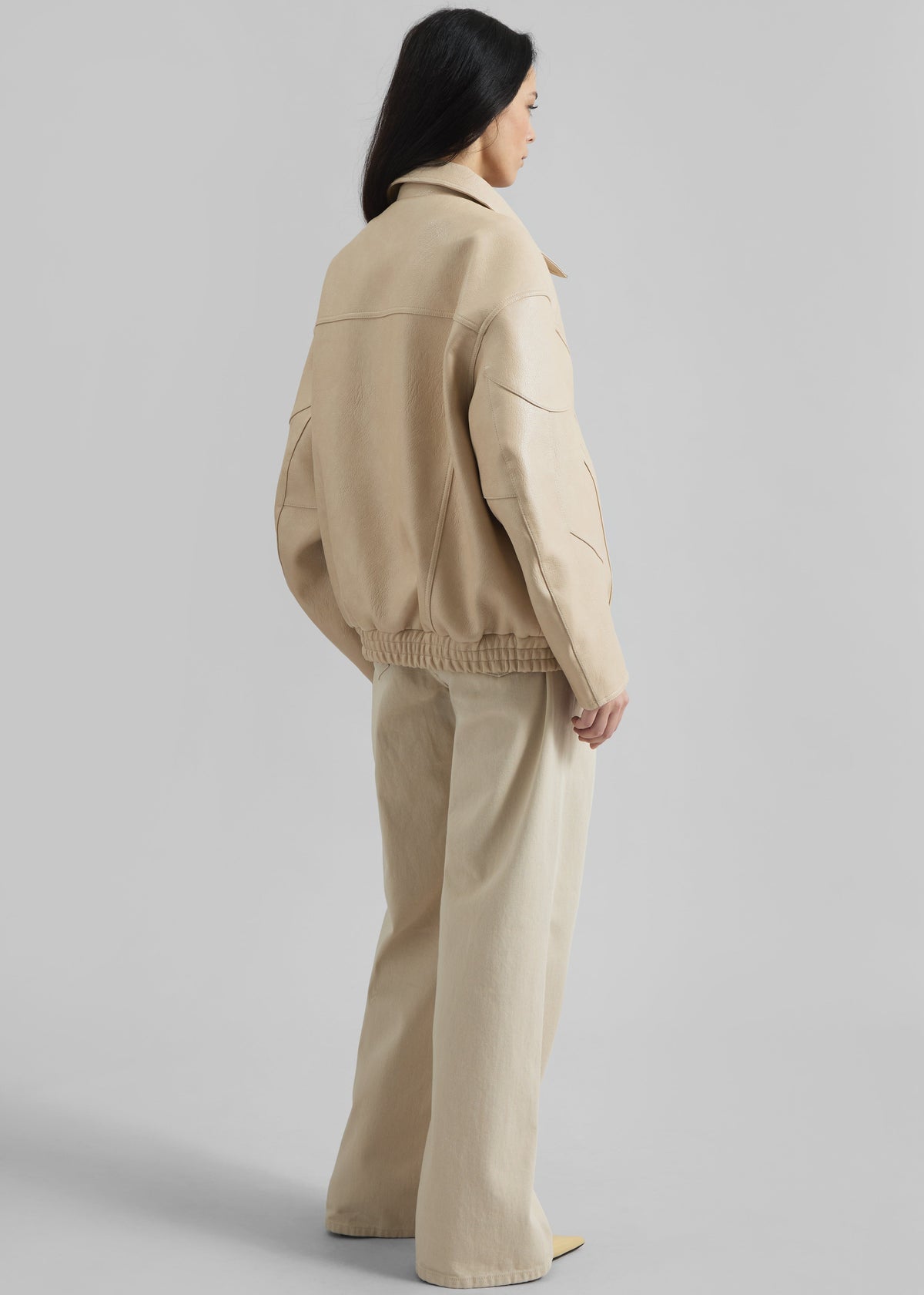 Enora Faux Leather Jacket - Cream – view 6 of 7