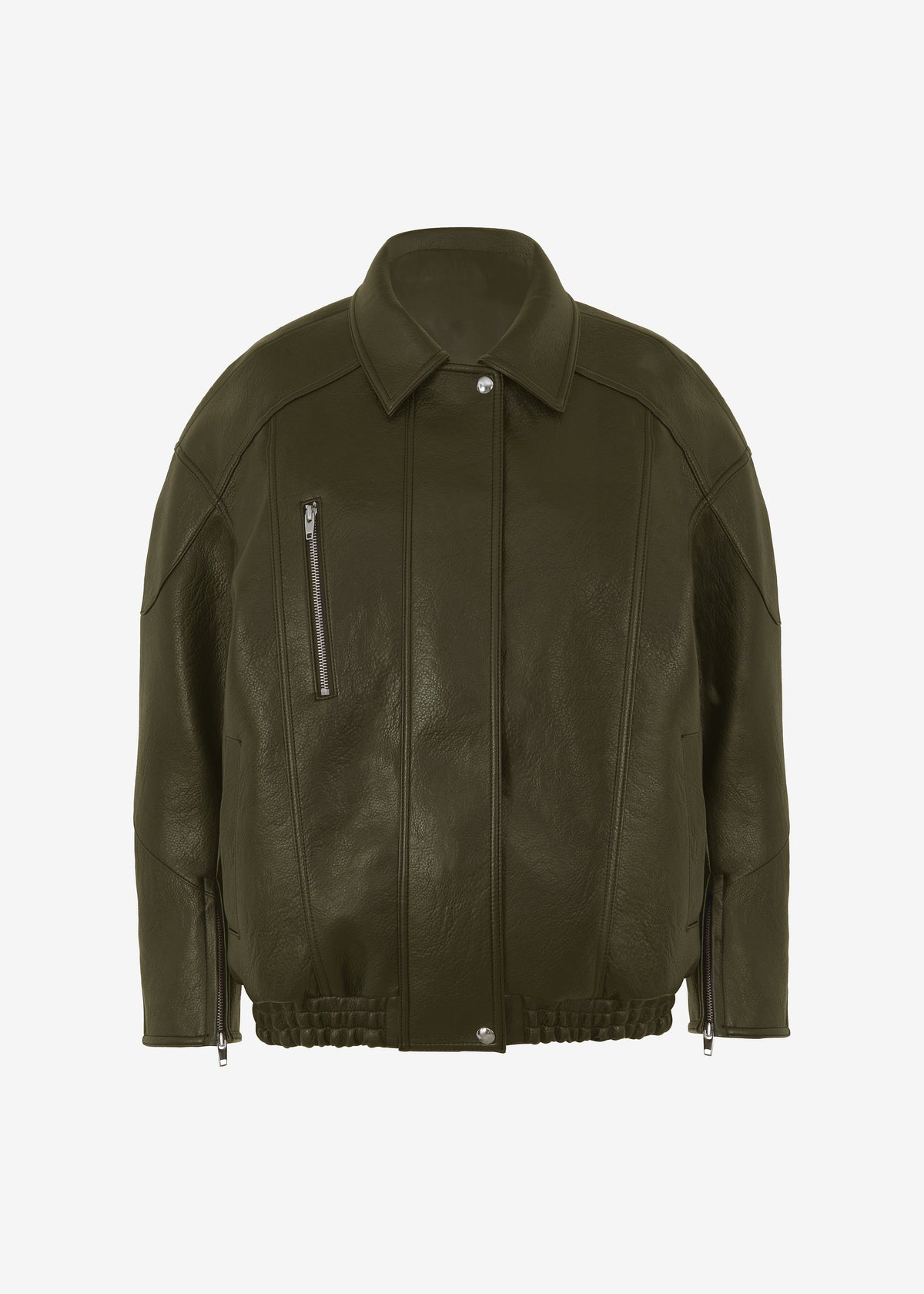 Enora Faux Leather Jacket - Olive – view 12 of 12