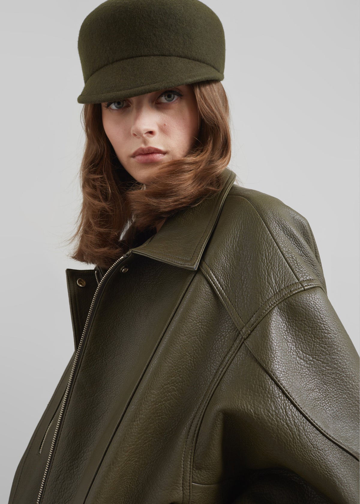 Enora Faux Leather Jacket - Olive – view 5 of 12