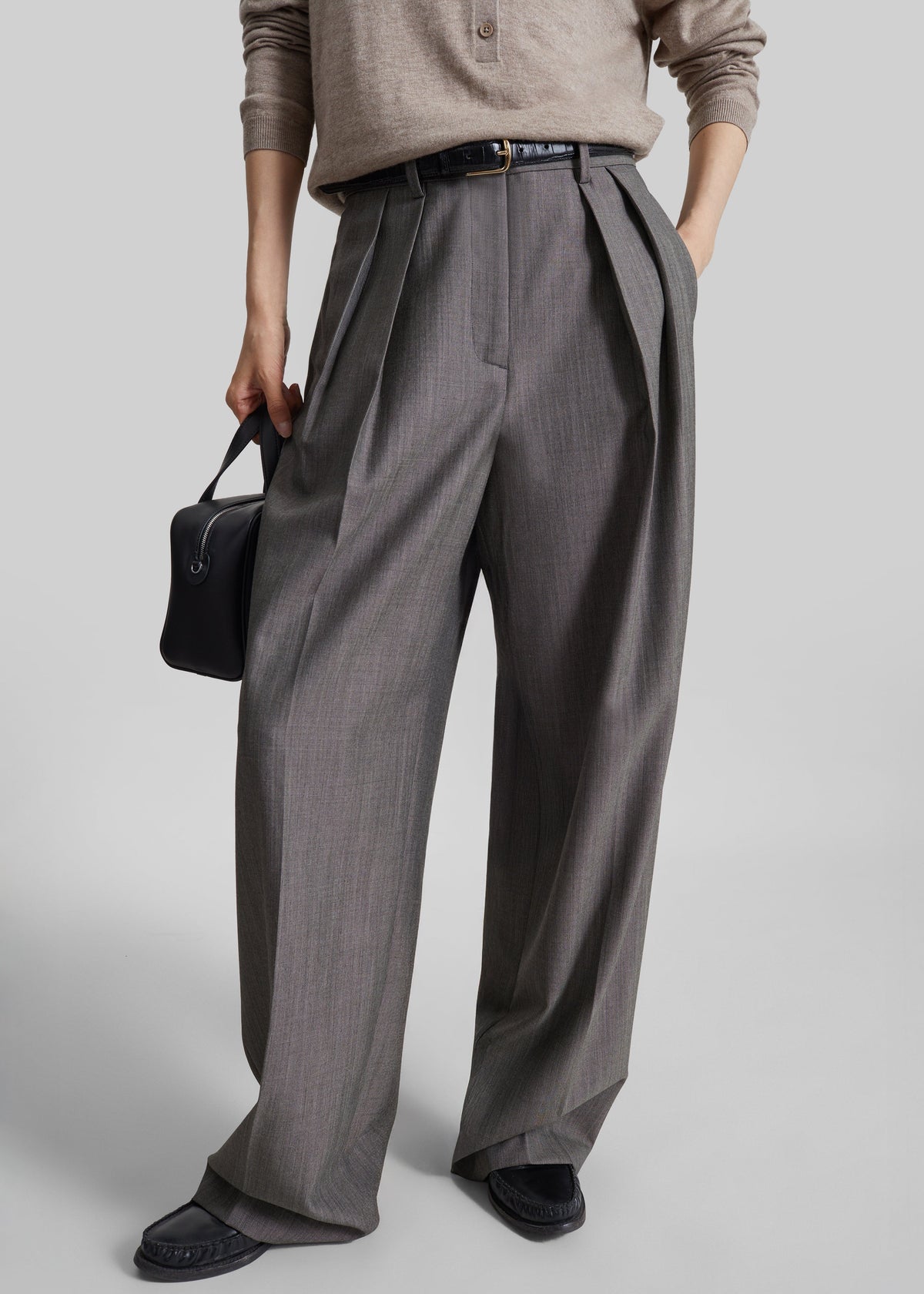 Erena Pleated Trousers - Dark Taupe – view 2 of 8