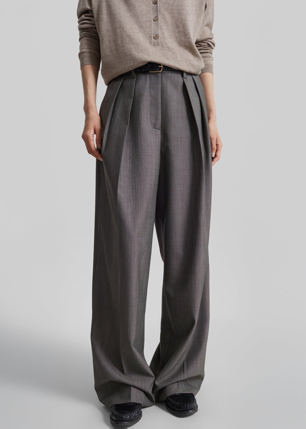 Erena Pleated Trousers - Dark Taupe – view 6 of 8