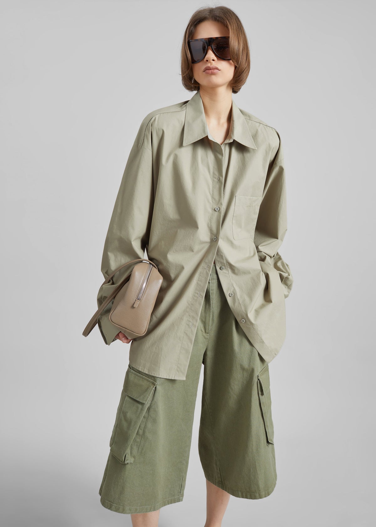 Dorva Cargo Bermuda Shorts - Pale Olive – view 9 of 11