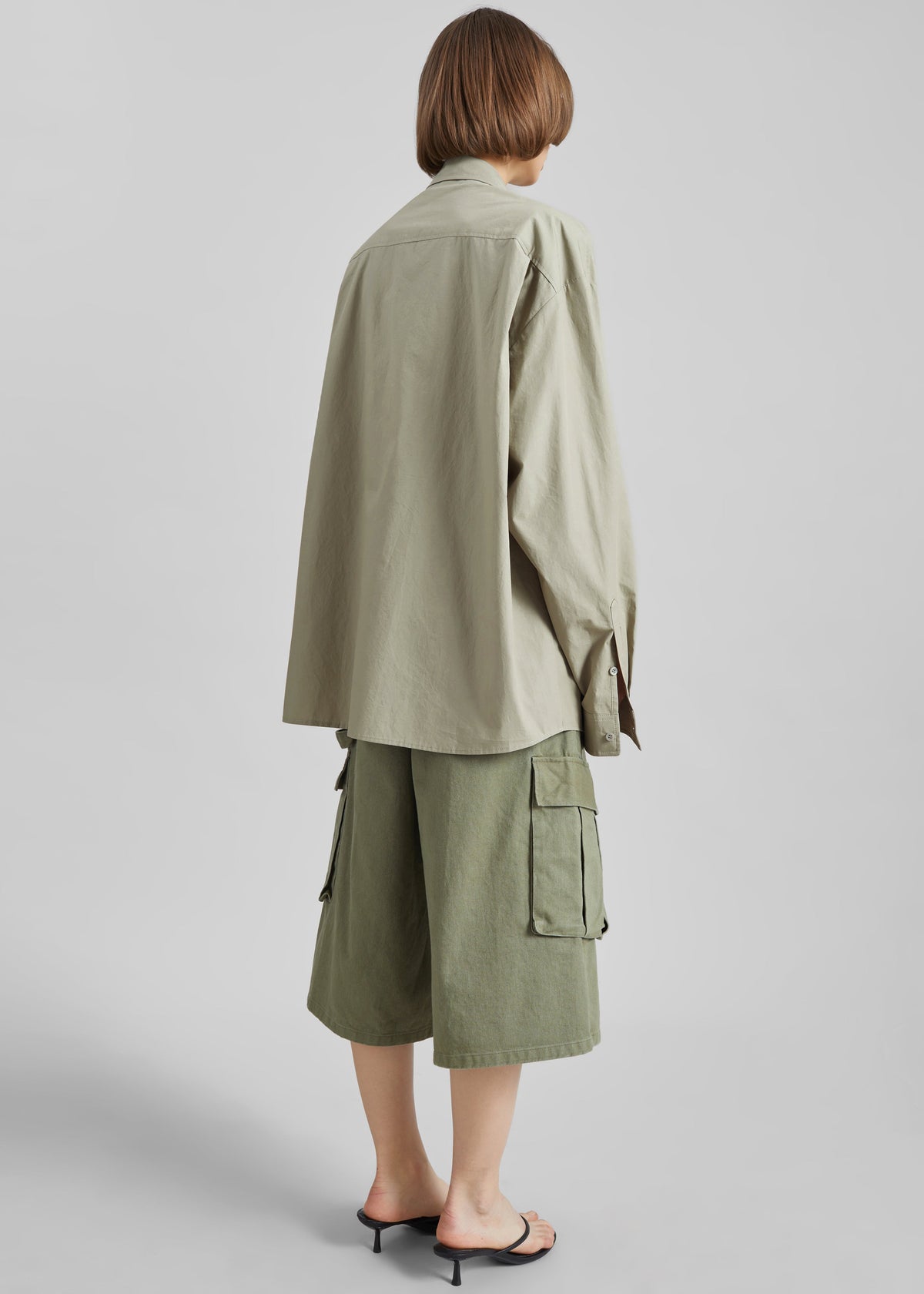 Eston Cotton Oversized Shirt - Sage – view 7 of 8
