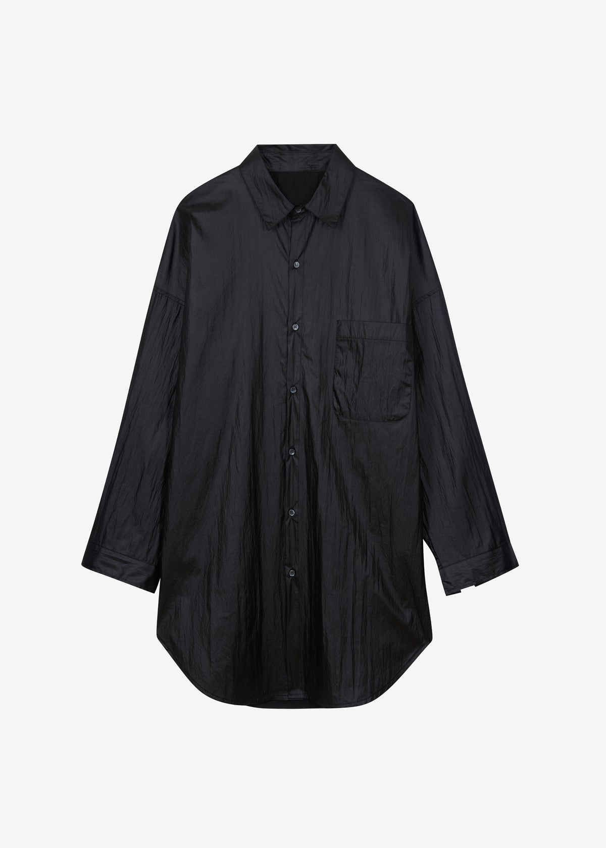 Etah Lustrous Oversized Shirt - Black – view 6 of 6