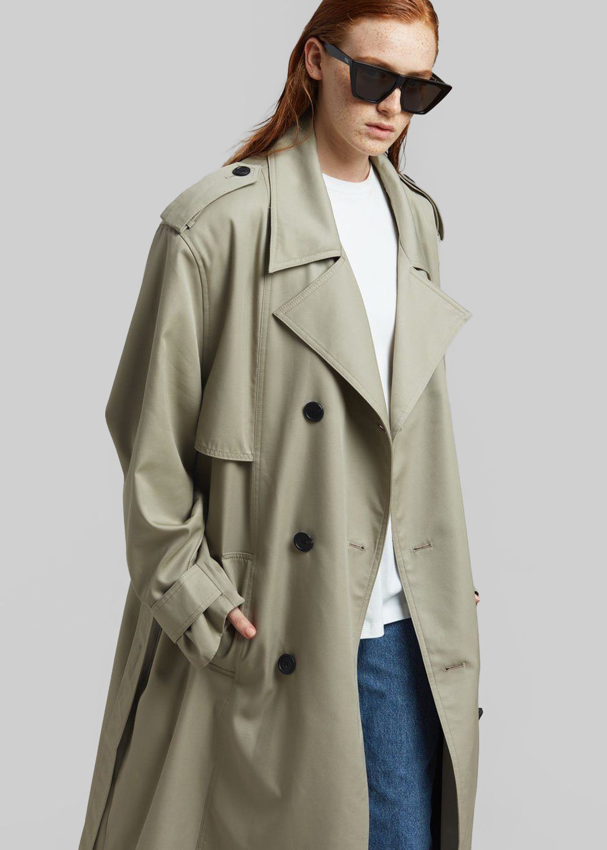 Eugene Trench Coat - Pale Khaki – view 8 of 13