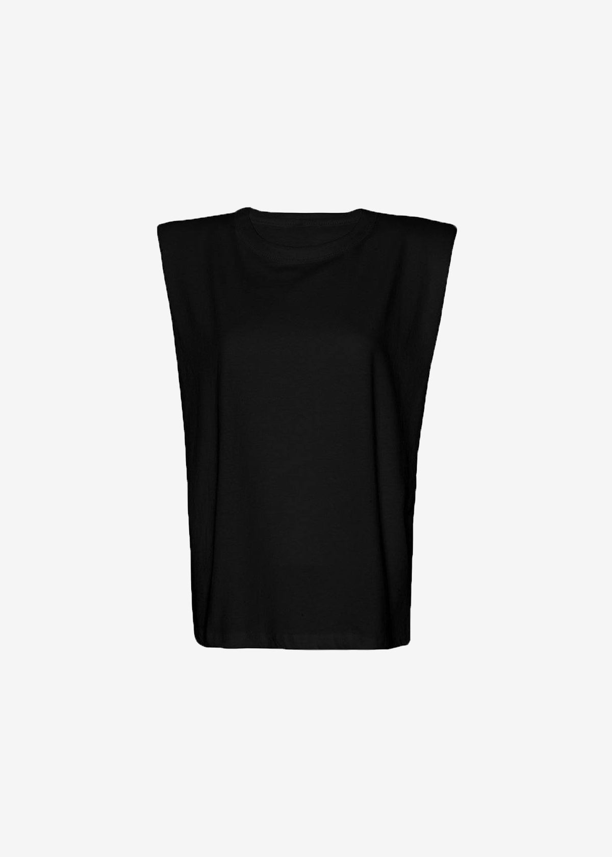 Eva Padded Shoulder Muscle T-Shirt - Black – view 11 of 11