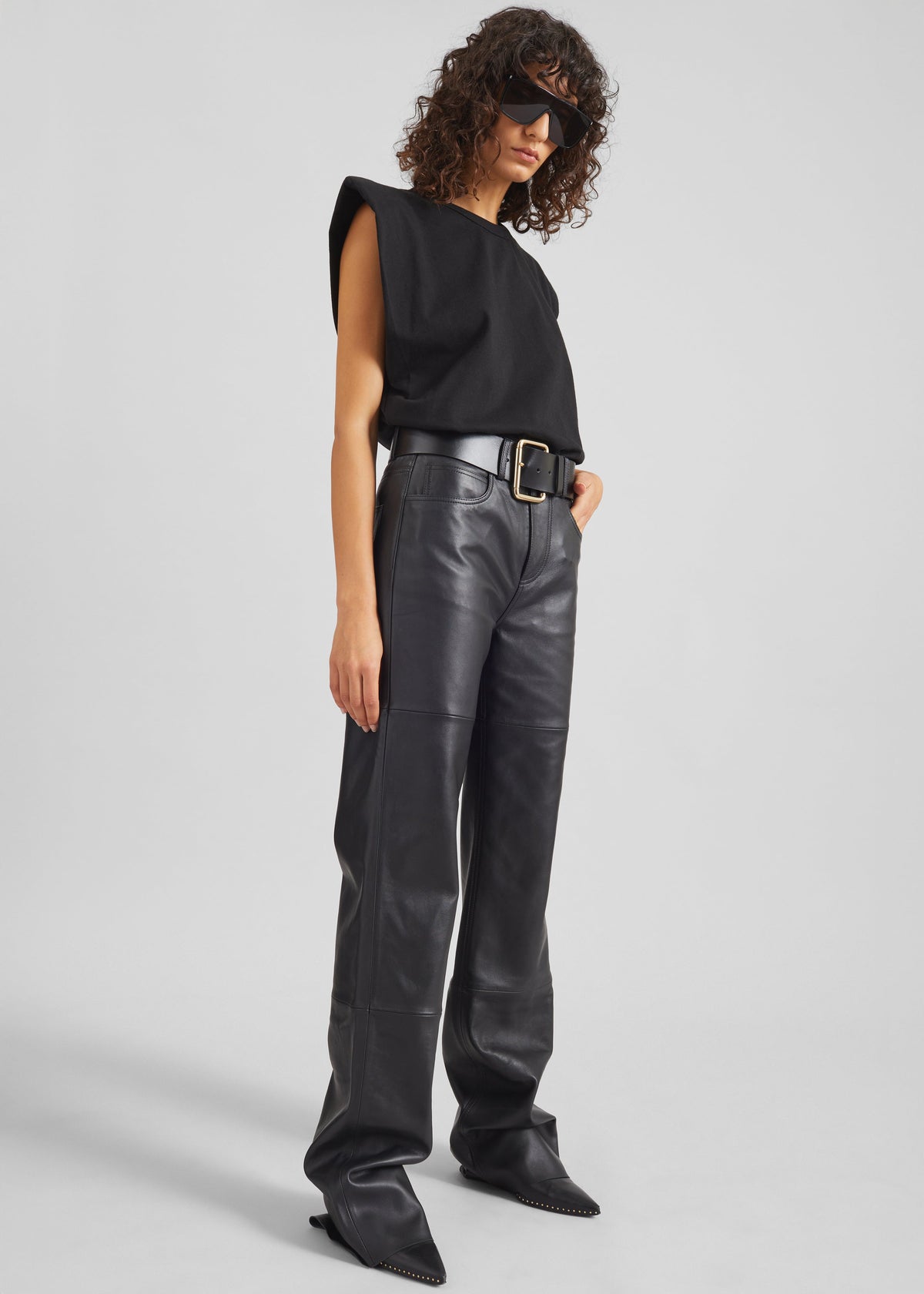 Eva Padded Shoulder Muscle T-Shirt - Black – view 2 of 11