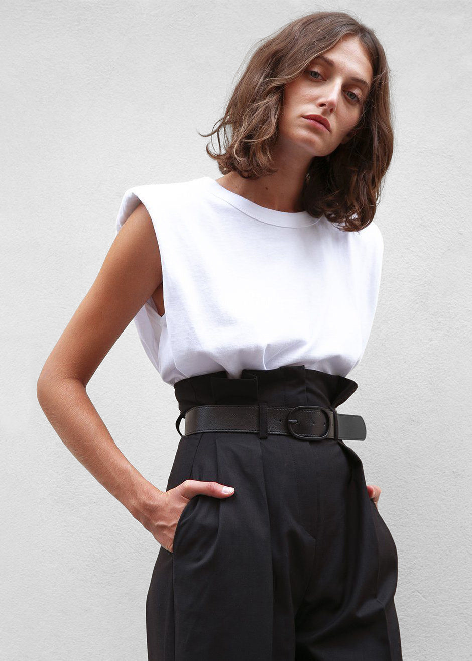Eva Padded Shoulder Muscle T-Shirt - White – view 1 of 9