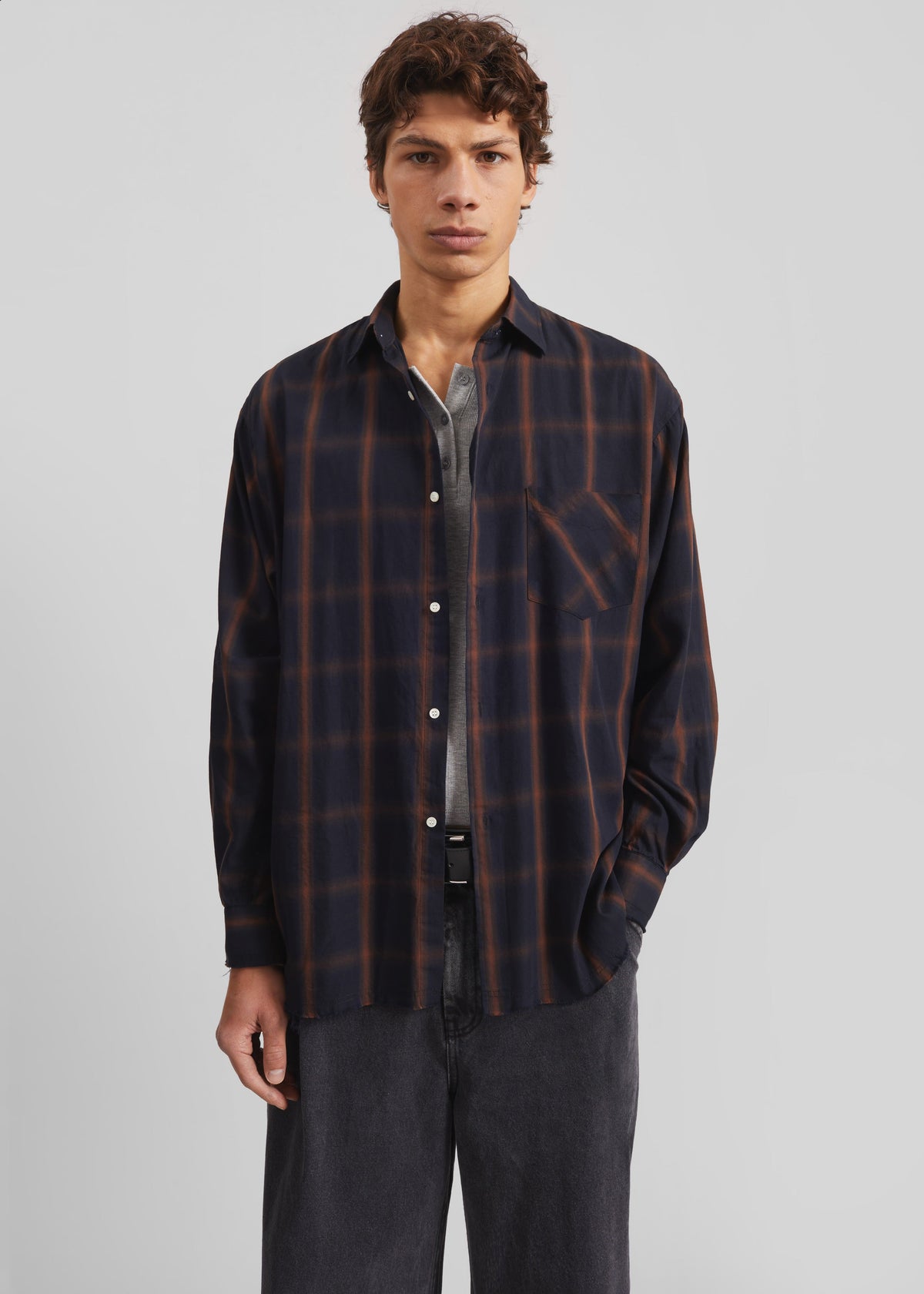 Evald Shirt - Navy Plaid – view 3 of 8