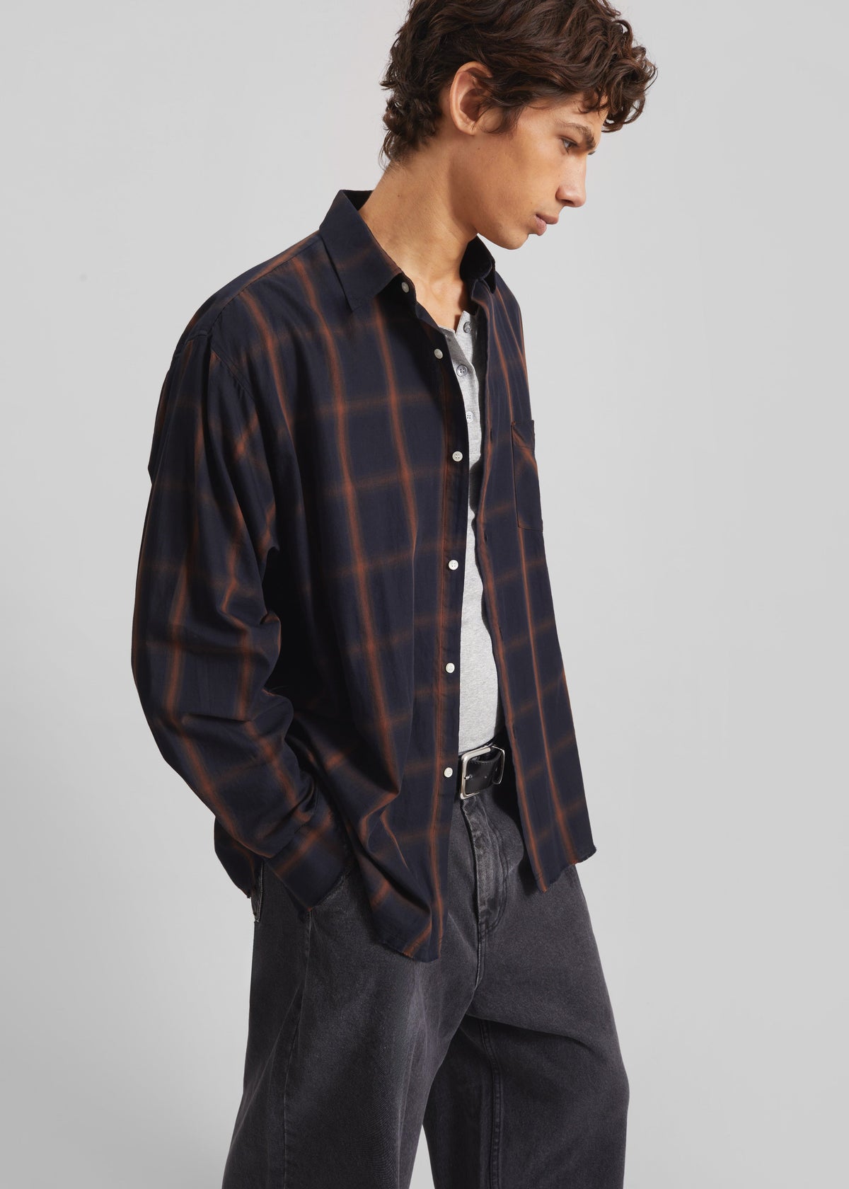 Evald Shirt - Navy Plaid – view 2 of 8