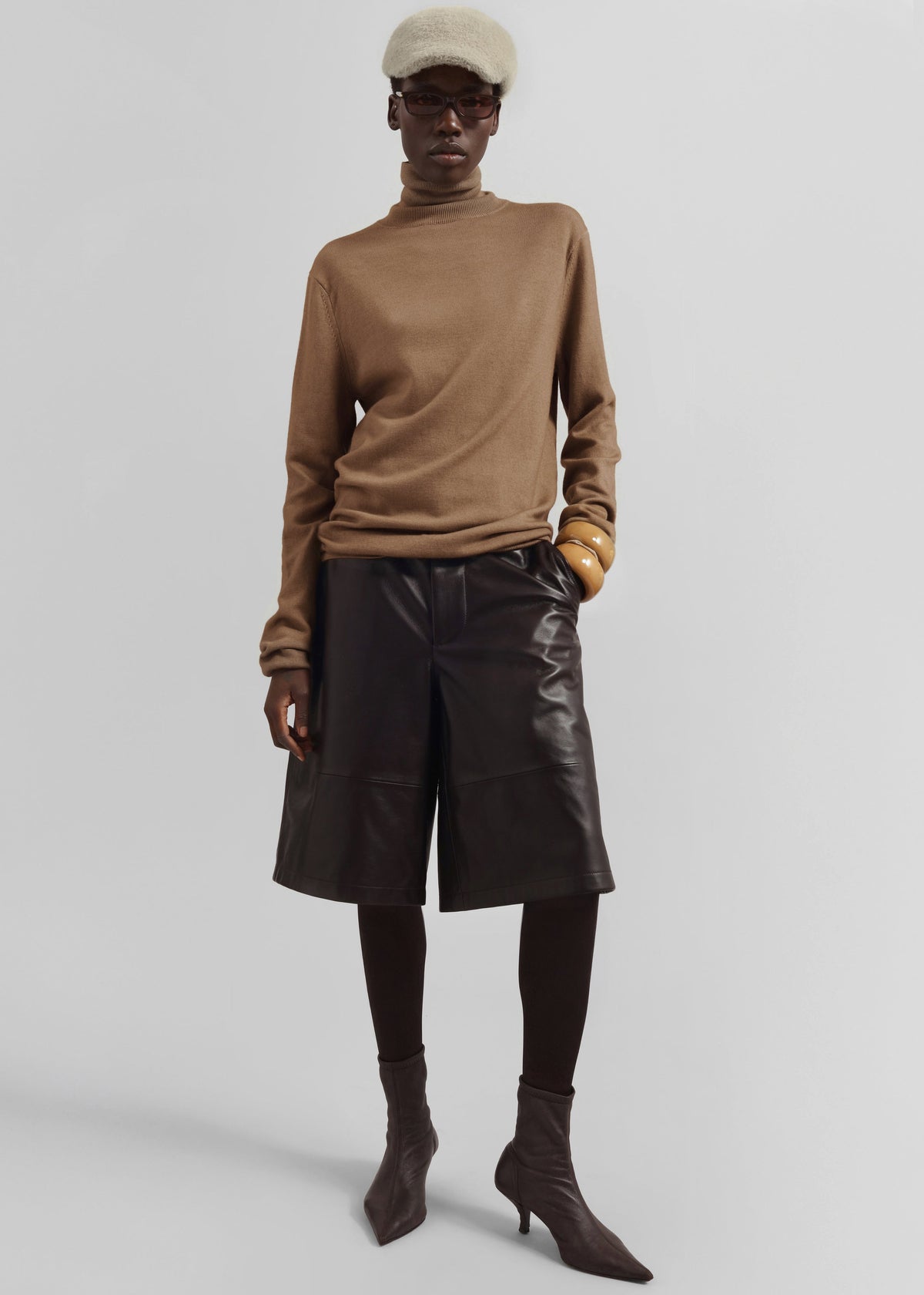 Eve Thin Turtleneck Sweater - Camel – view 3 of 6