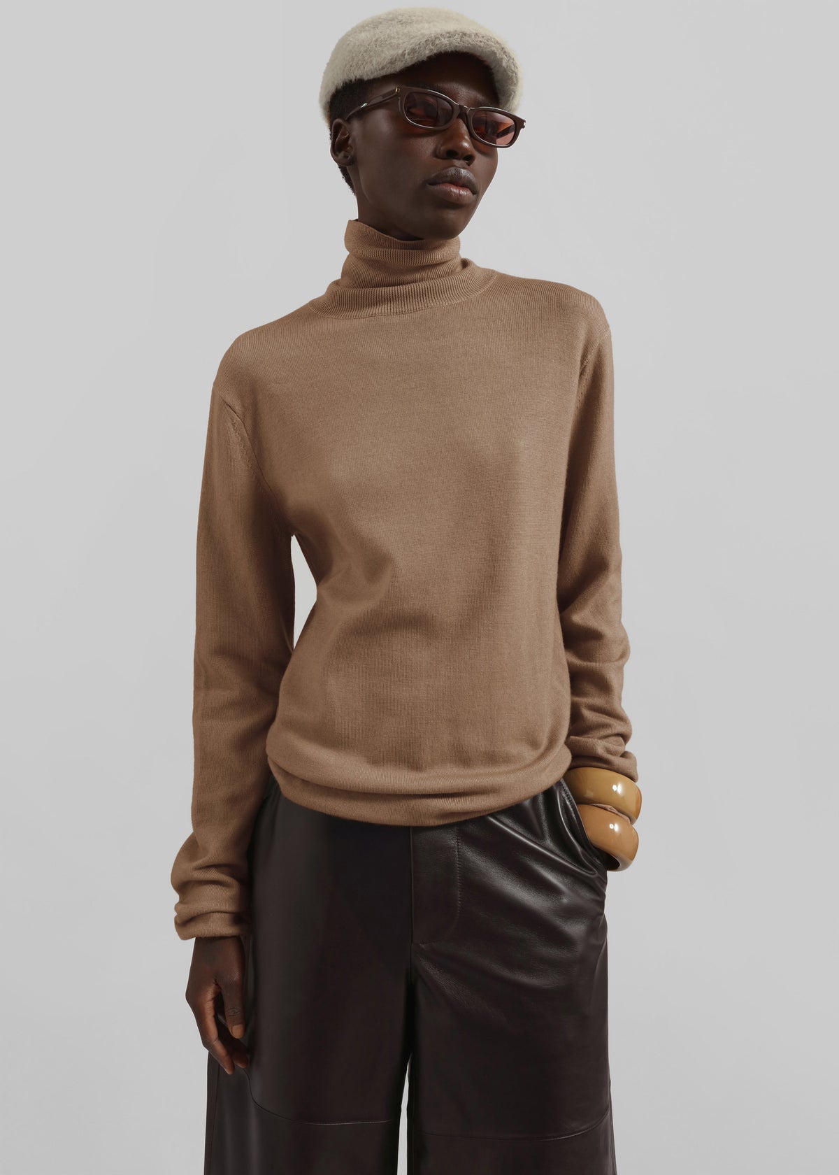 Eve Thin Turtleneck Sweater - Camel – view 1 of 6