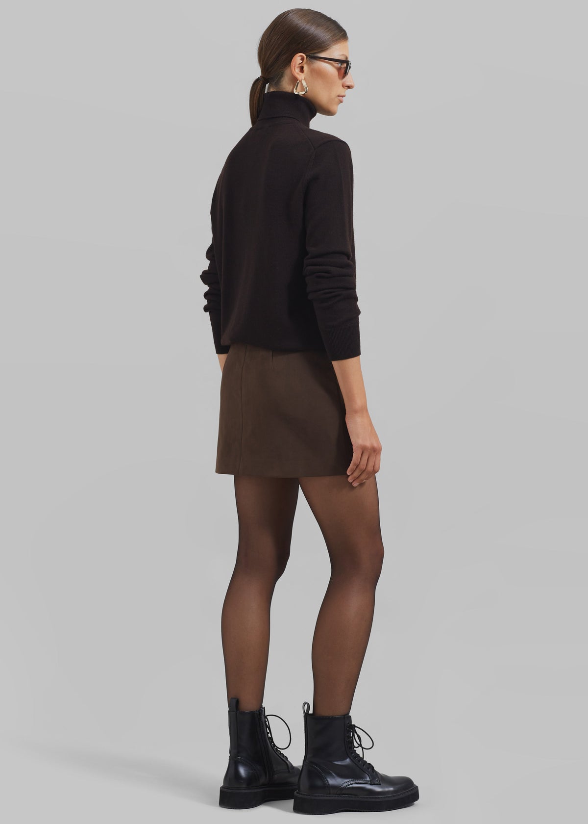 Eve Thin Turtleneck Sweater - Dark Brown – view 9 of 10