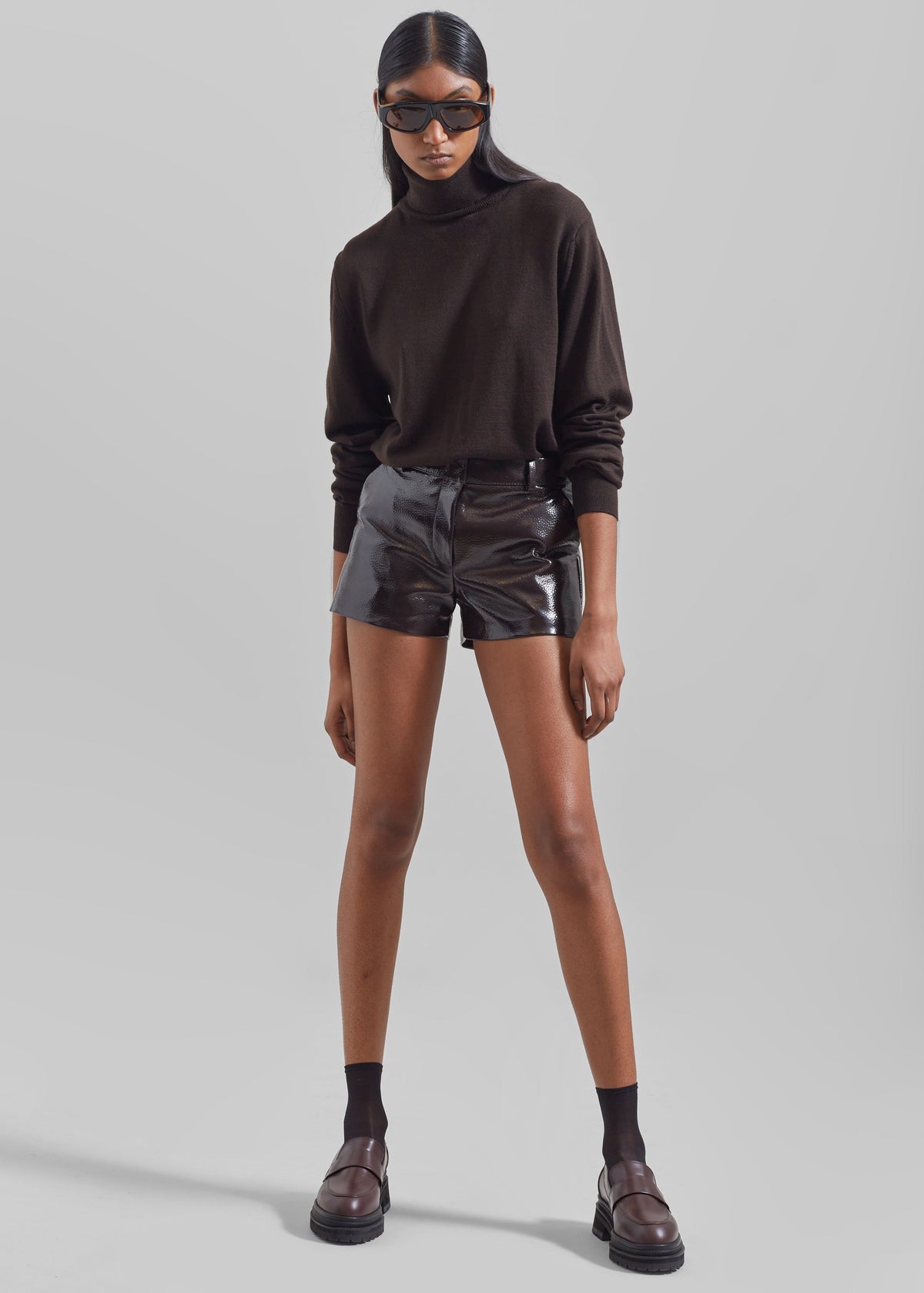 Eve Thin Turtleneck Sweater - Dark Brown – view 5 of 10