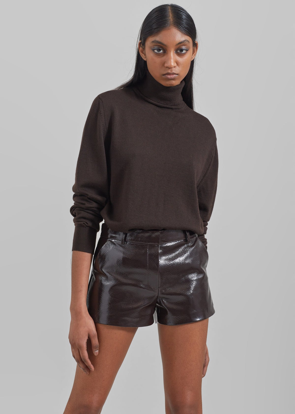 Eve Thin Turtleneck Sweater - Dark Brown – view 4 of 10