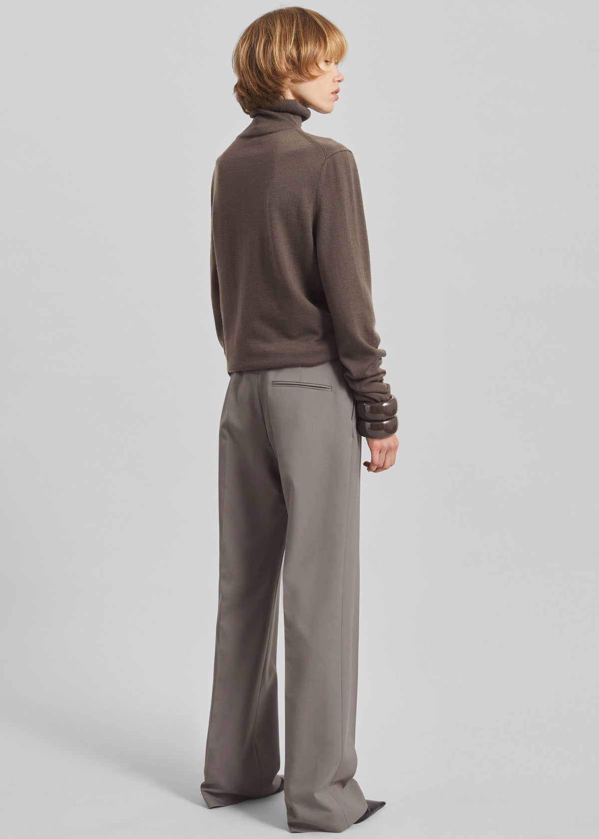 Eve Thin Turtleneck Sweater - Dark Taupe – view 5 of 6