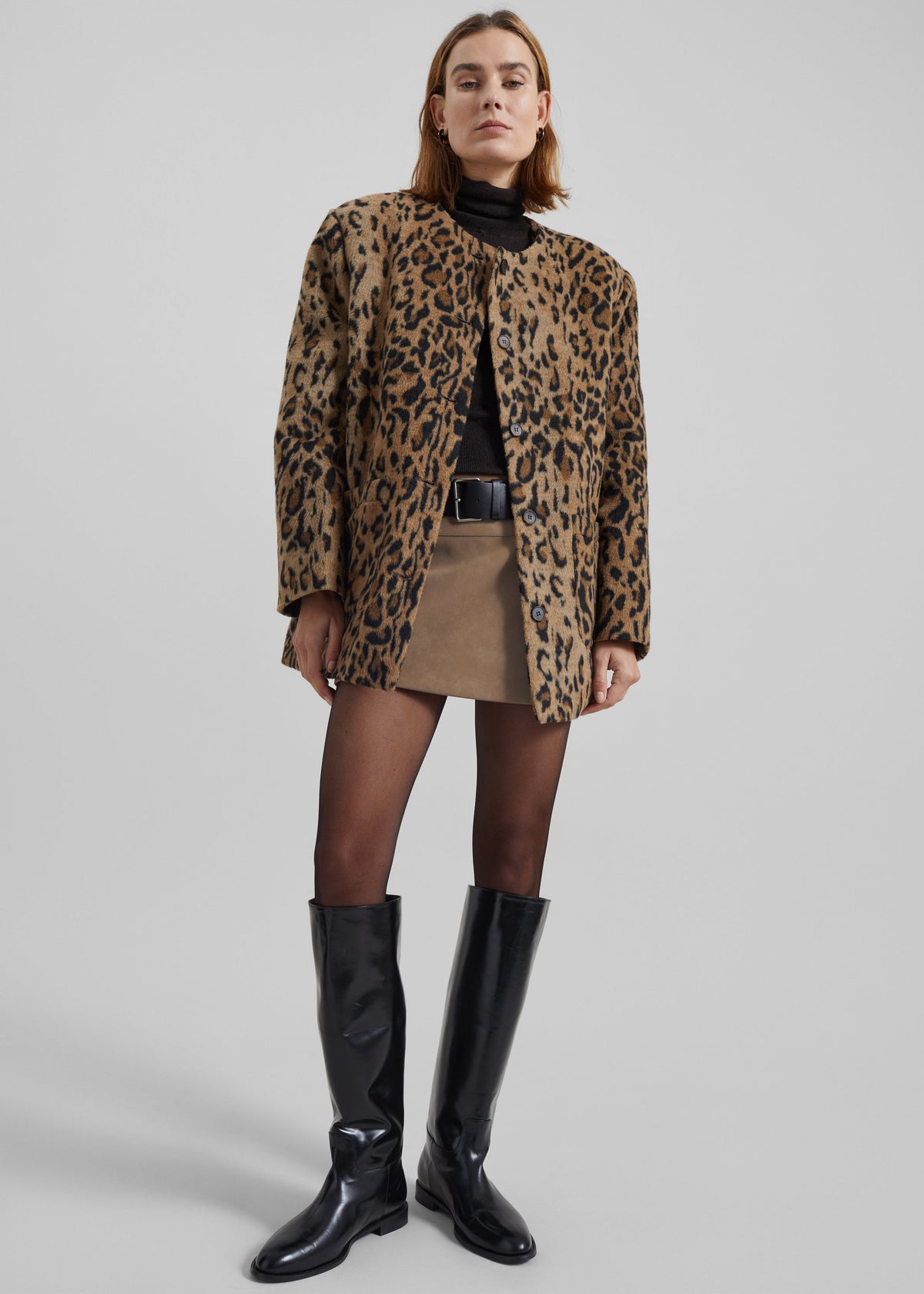 Evolene Boxy Jacket - Leopard Brown – view 3 of 13