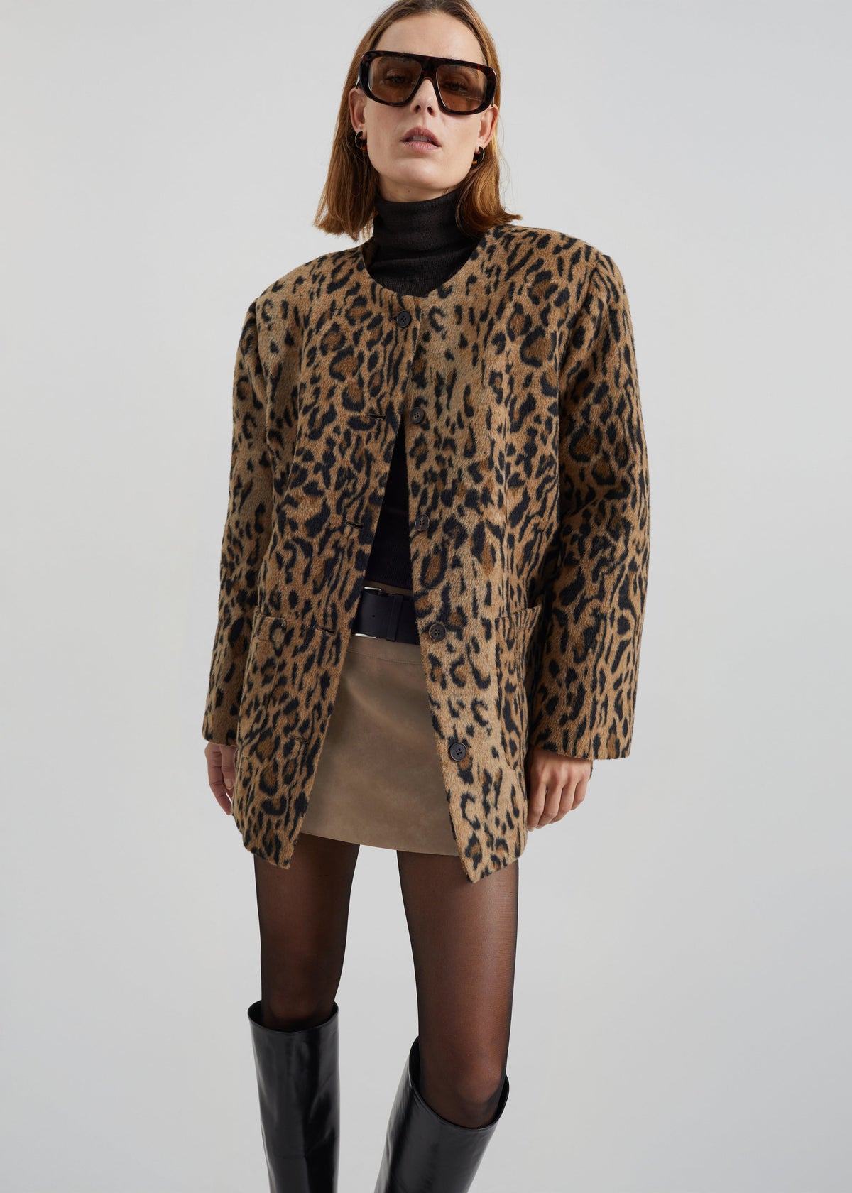 Evolene Boxy Jacket - Leopard Brown – view 1 of 13