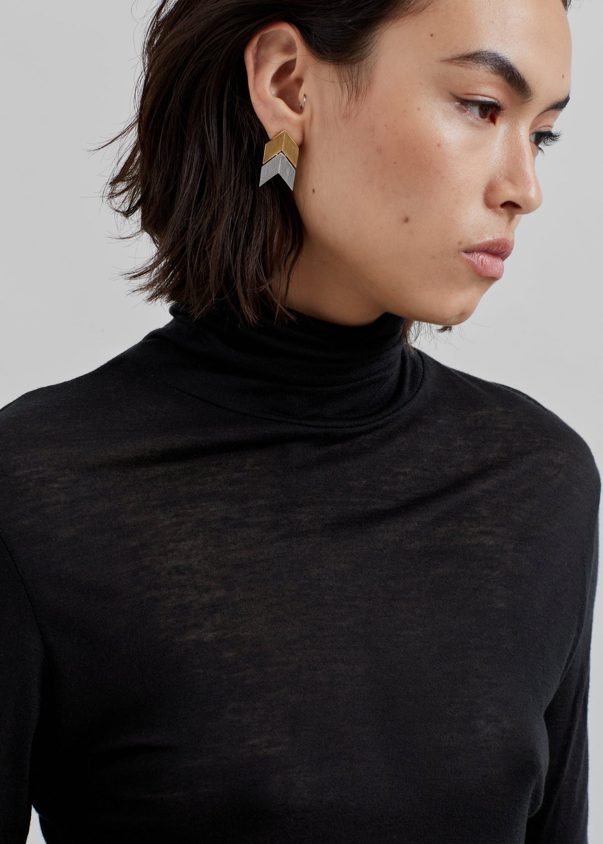 Evren Sheer Turtleneck - Black – view 2 of 7